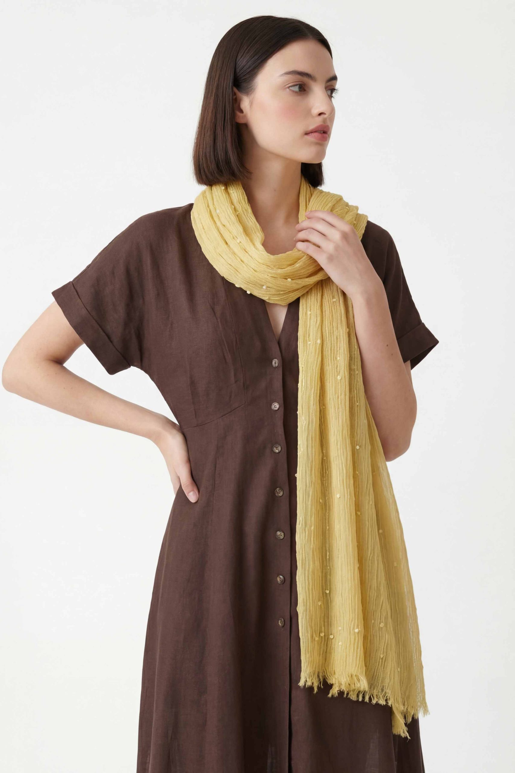 Yellow Women Scarf-443382102 - Image 4