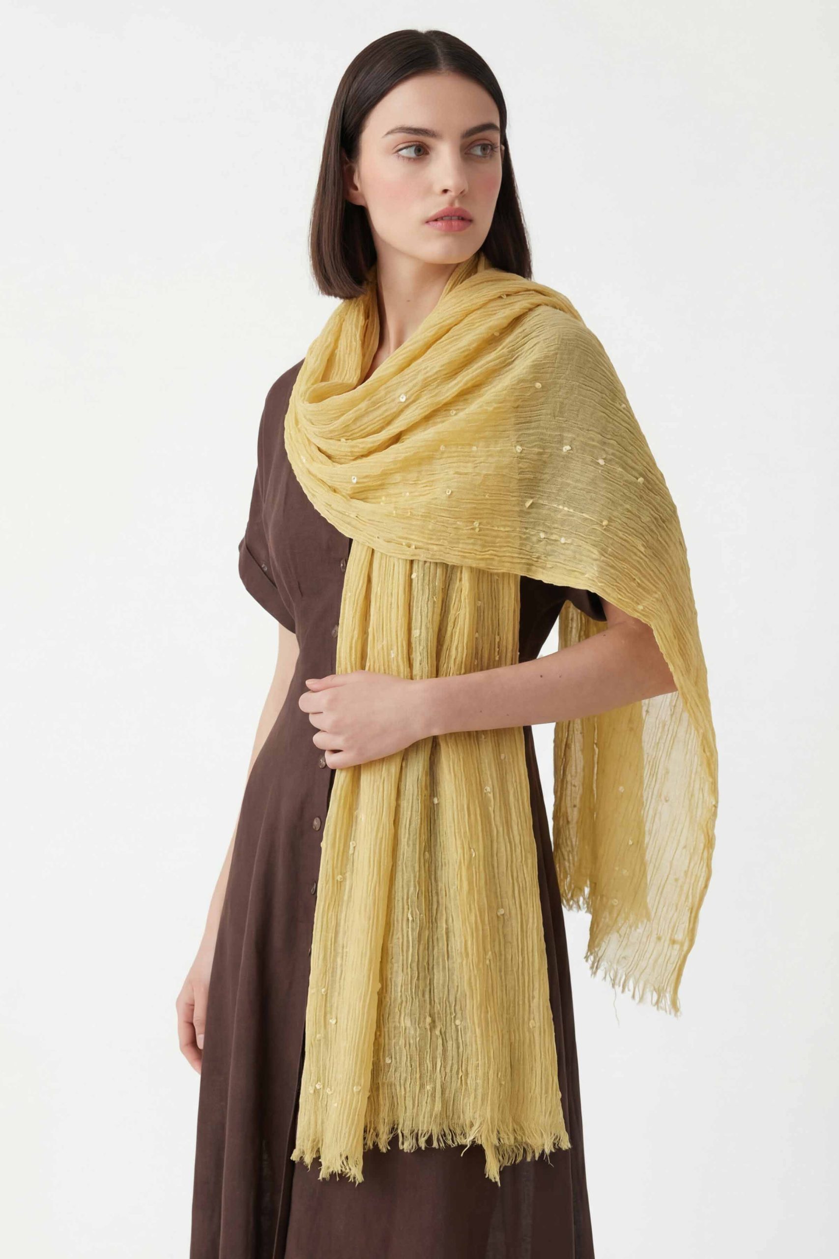 Yellow Women Scarf-443382102 - Image 5