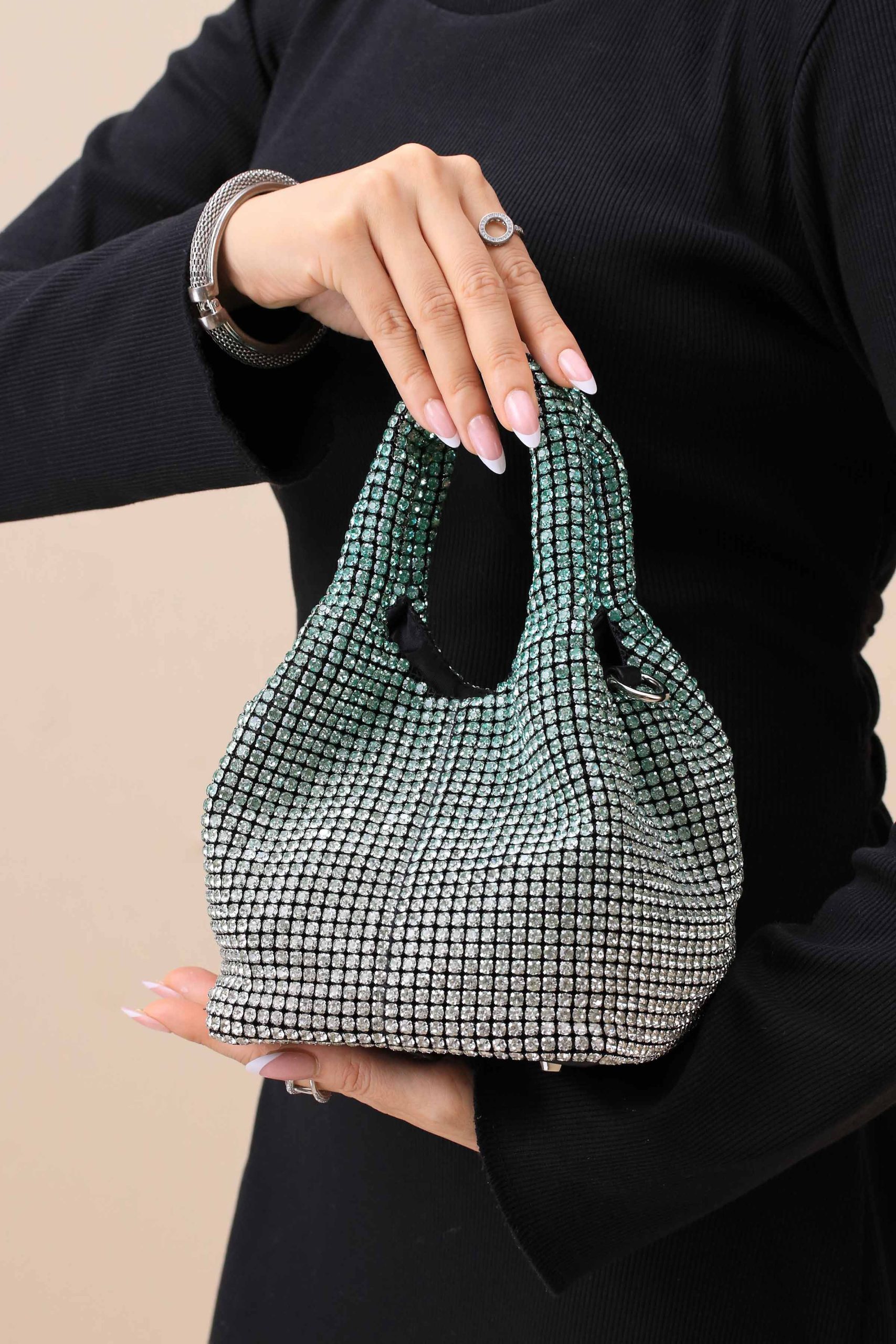 Gradient Green Clutch-444182104 - Image 4