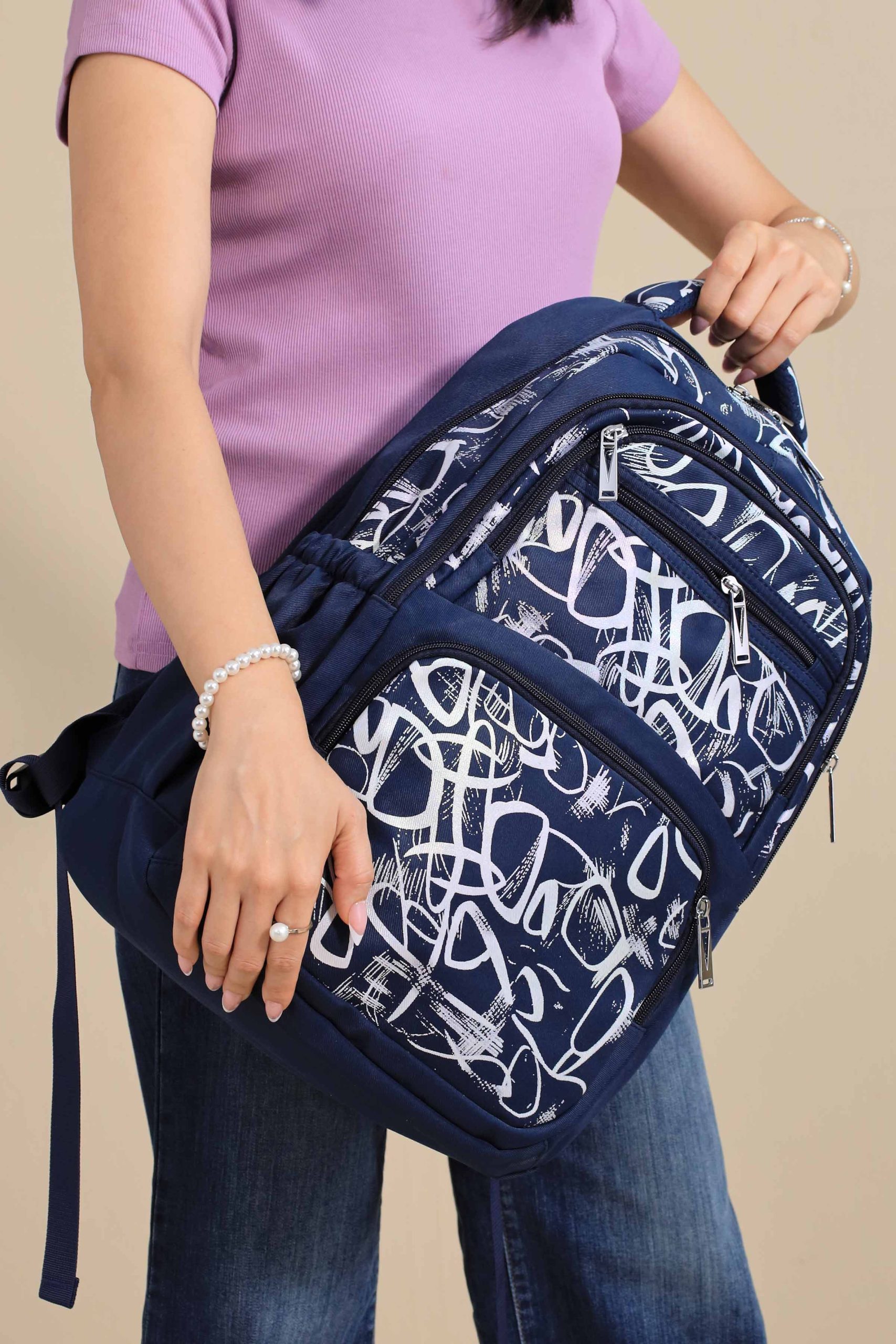 Navy Back Pack-446012121 - Image 5