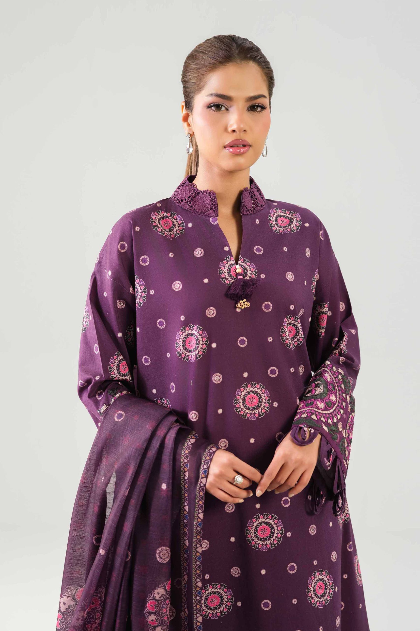 3 Piece - Digital Printed Embroidered Suit - 42502860 - Image 4