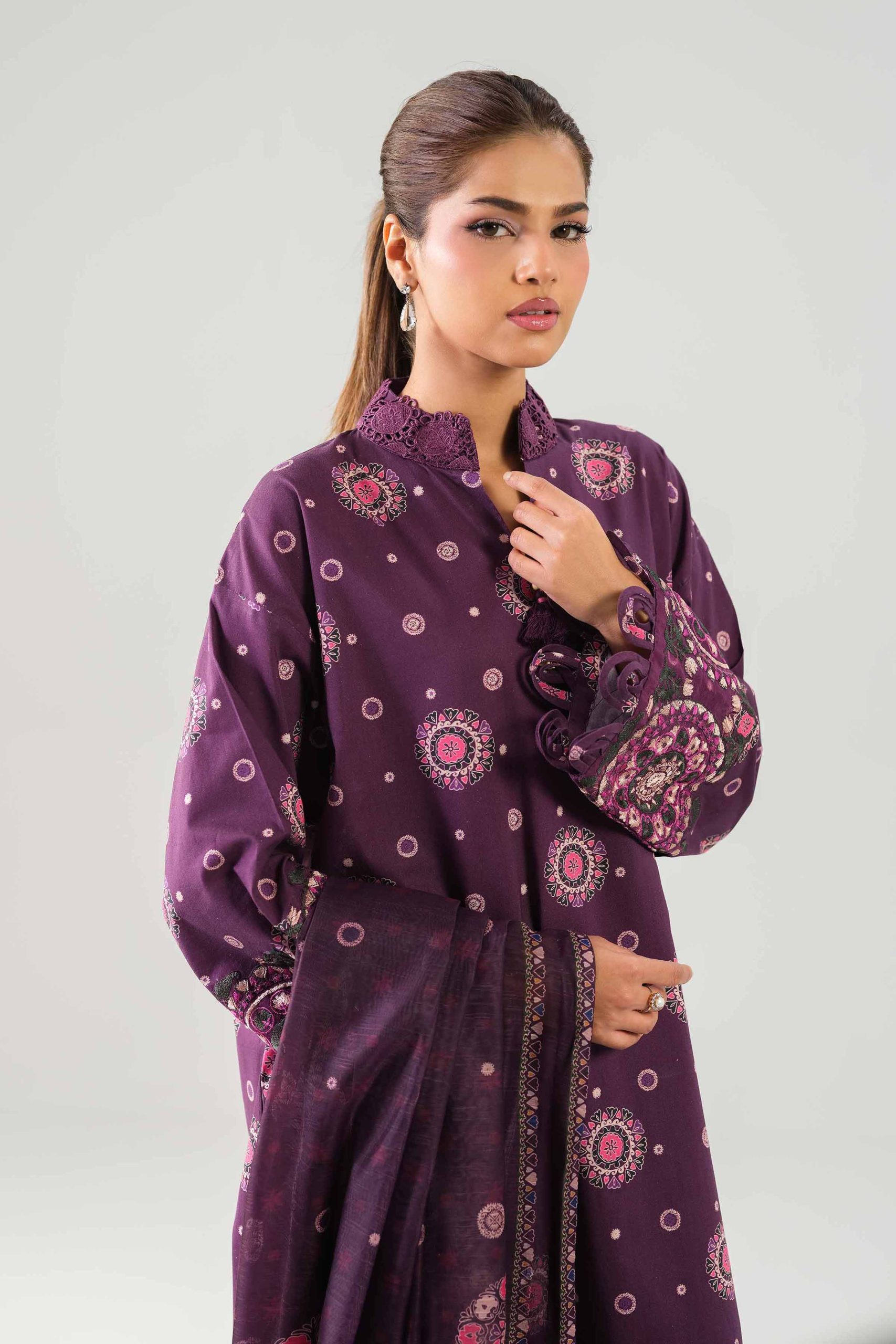 3 Piece - Digital Printed Embroidered Suit - 42502860 - Image 2