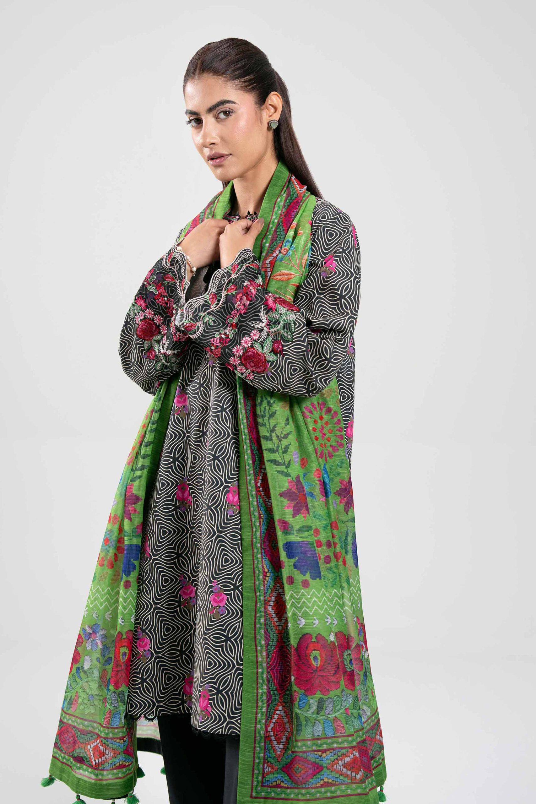 3 Piece - Digital Printed Embroidered Suit - 42502862 - Image 2