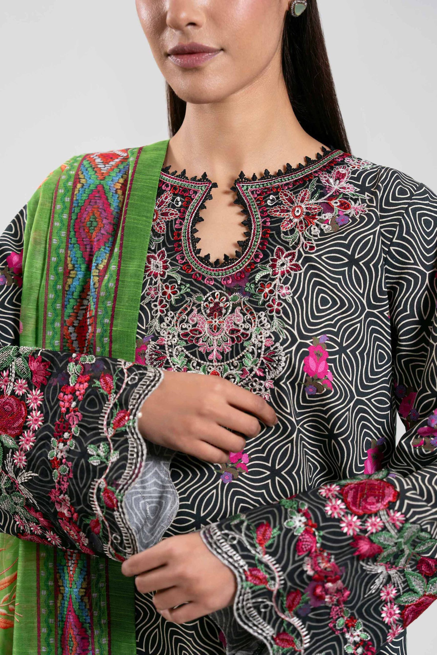 3 Piece - Digital Printed Embroidered Suit - 42502862 - Image 5