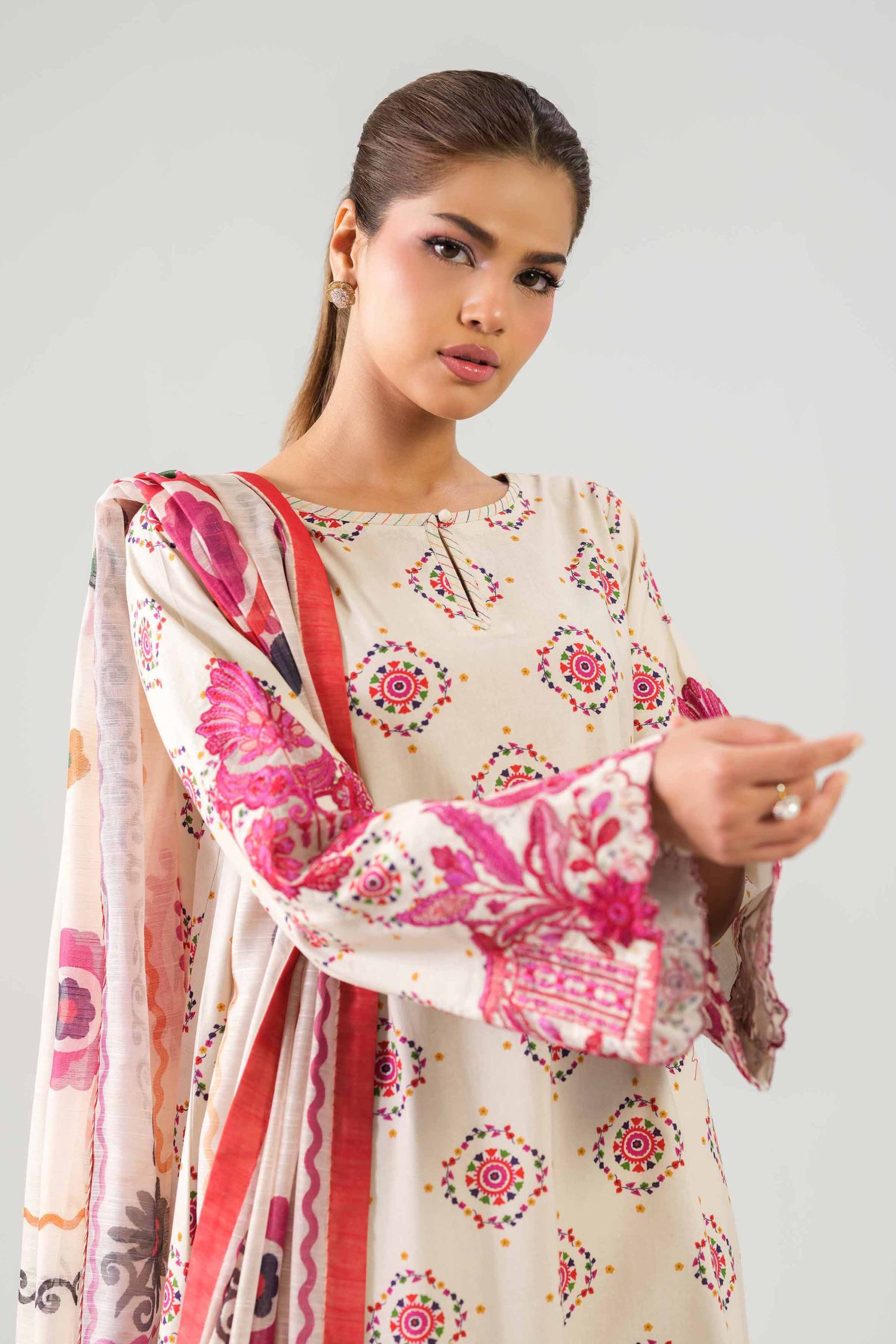 3 Piece - Digital Printed Embroidered Suit - 42502863 - Image 4