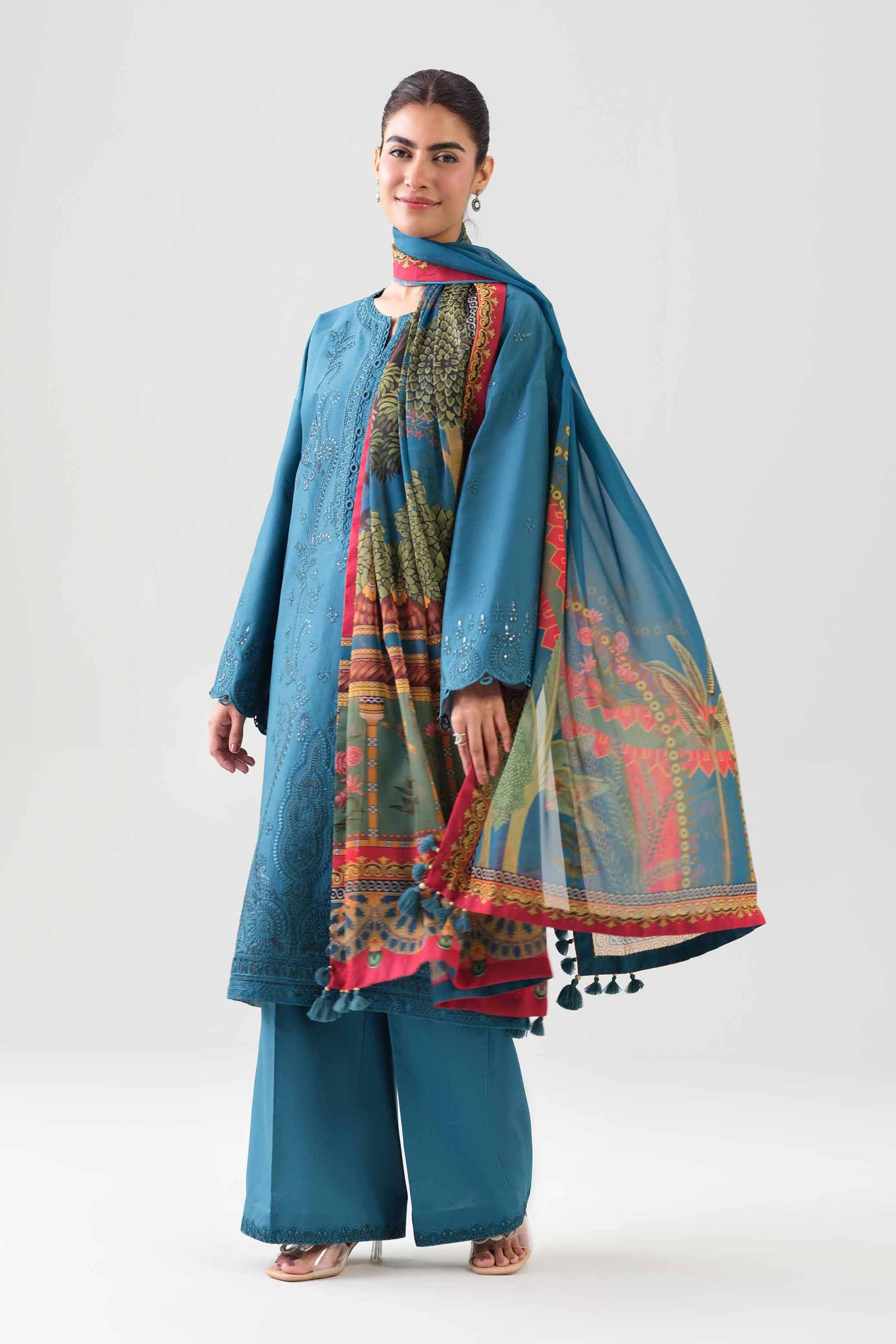 3 Piece - Digital Printed Embroidered Suit - 42601073 - Image 4