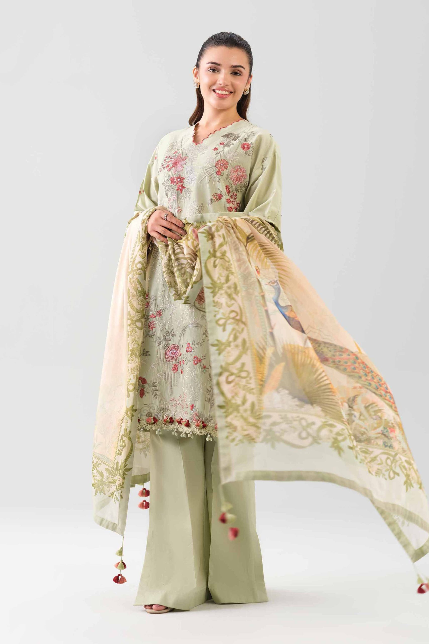 3 Piece - Digital Printed Embroidered Suit - 42601074 - Image 4