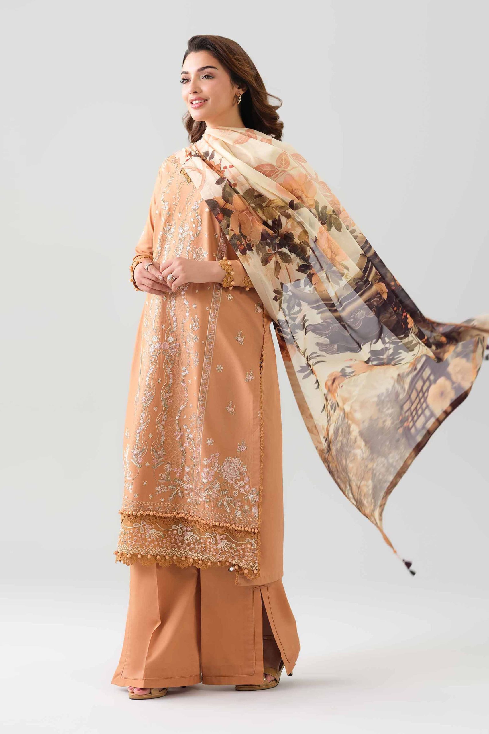 3 Piece - Digital Printed Embroidered Suit - 42601076 - Image 3