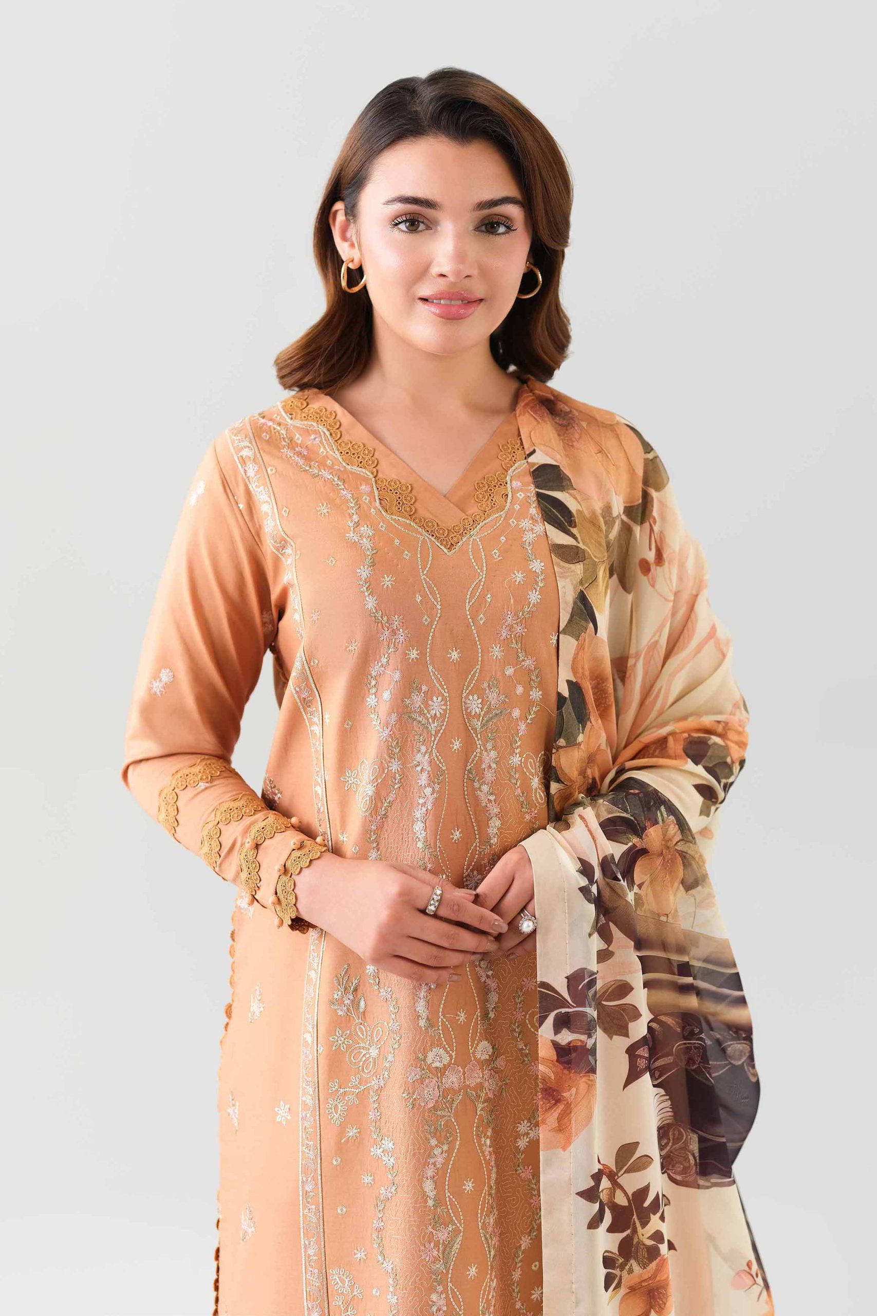 3 Piece - Digital Printed Embroidered Suit - 42601076 - Image 2
