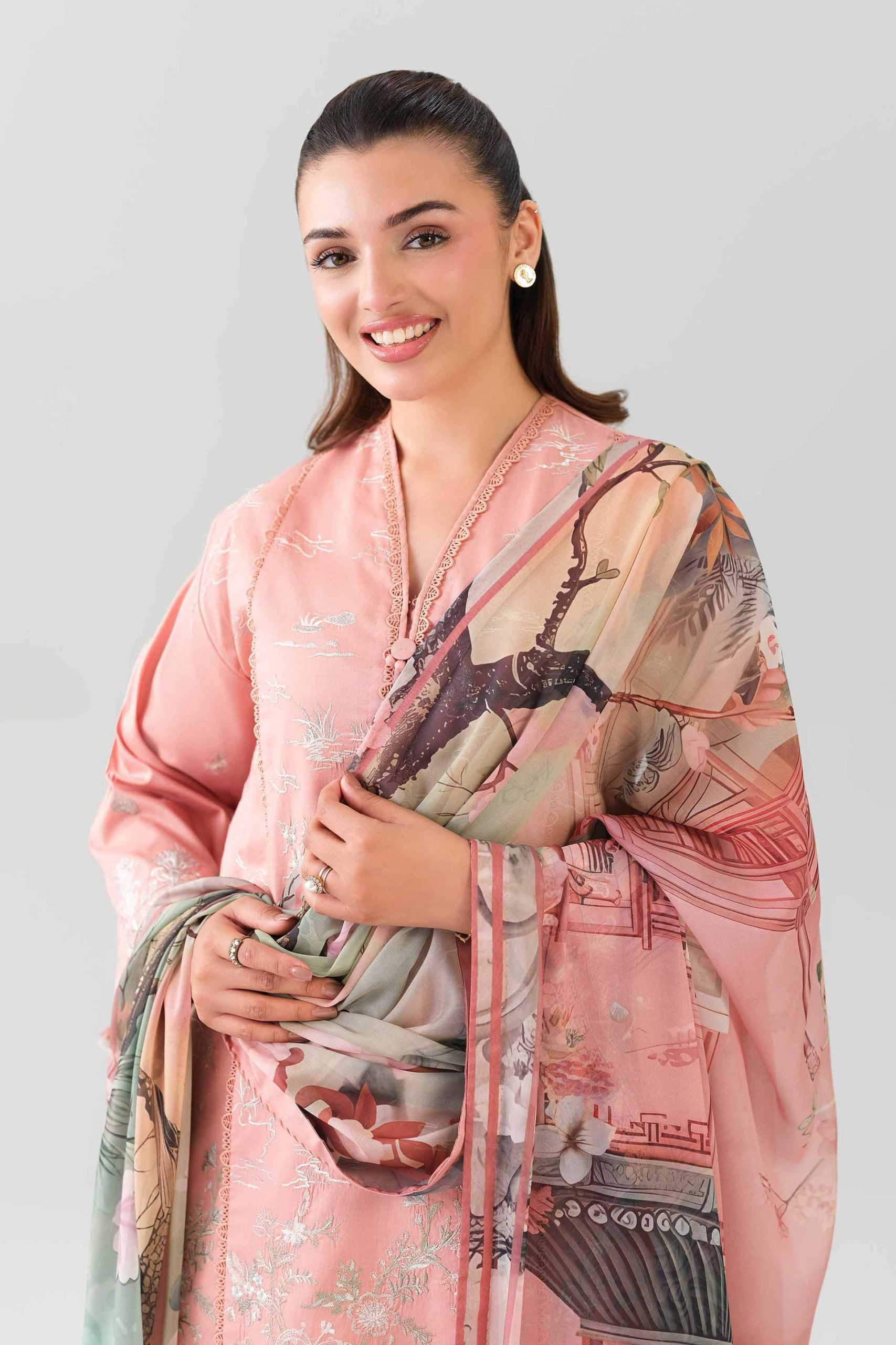 3 Piece - Digital Printed Embroidered Suit - 42601079 - Image 2
