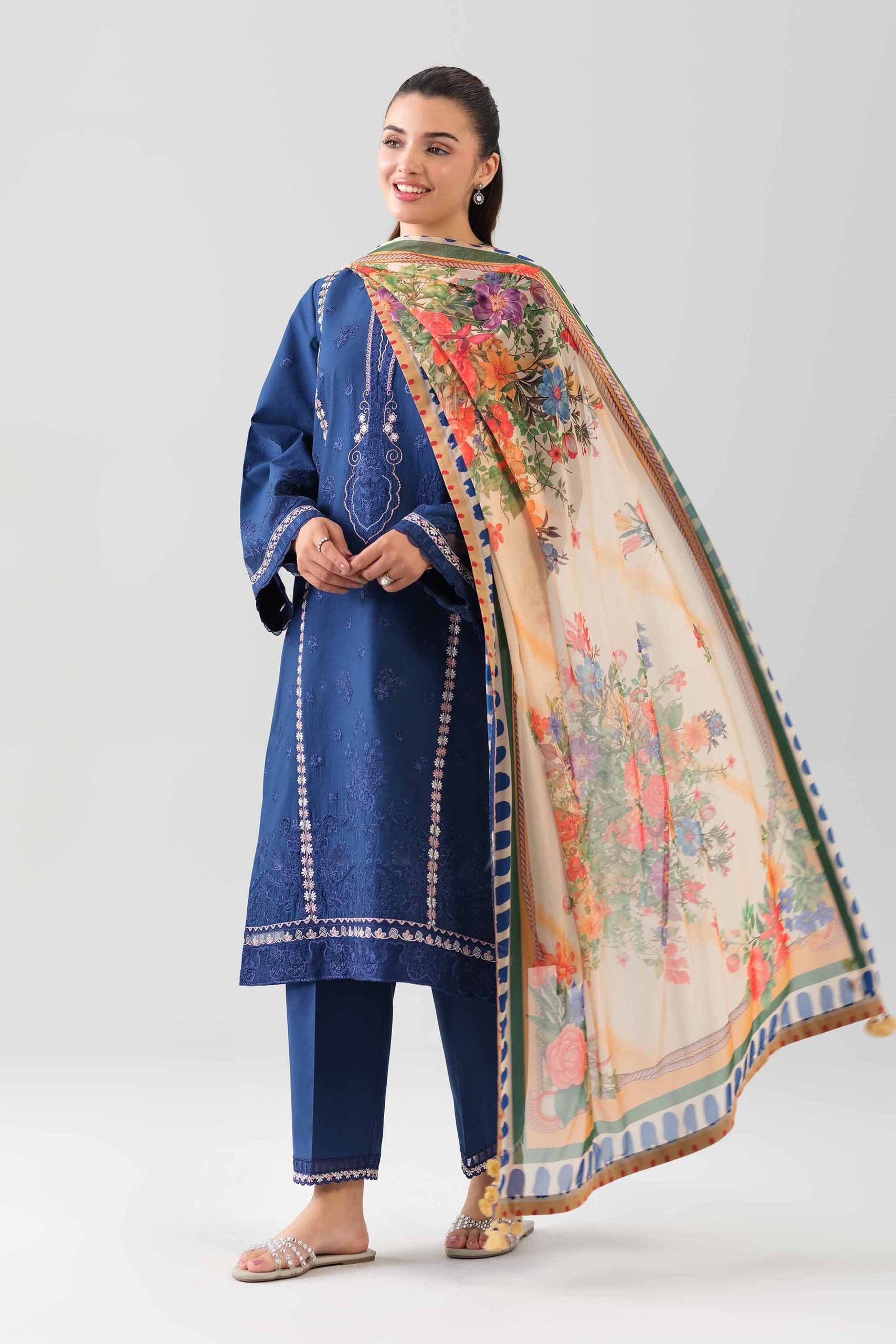 3 Piece - Digital Printed Embroidered Suit - 42601080 - Image 4