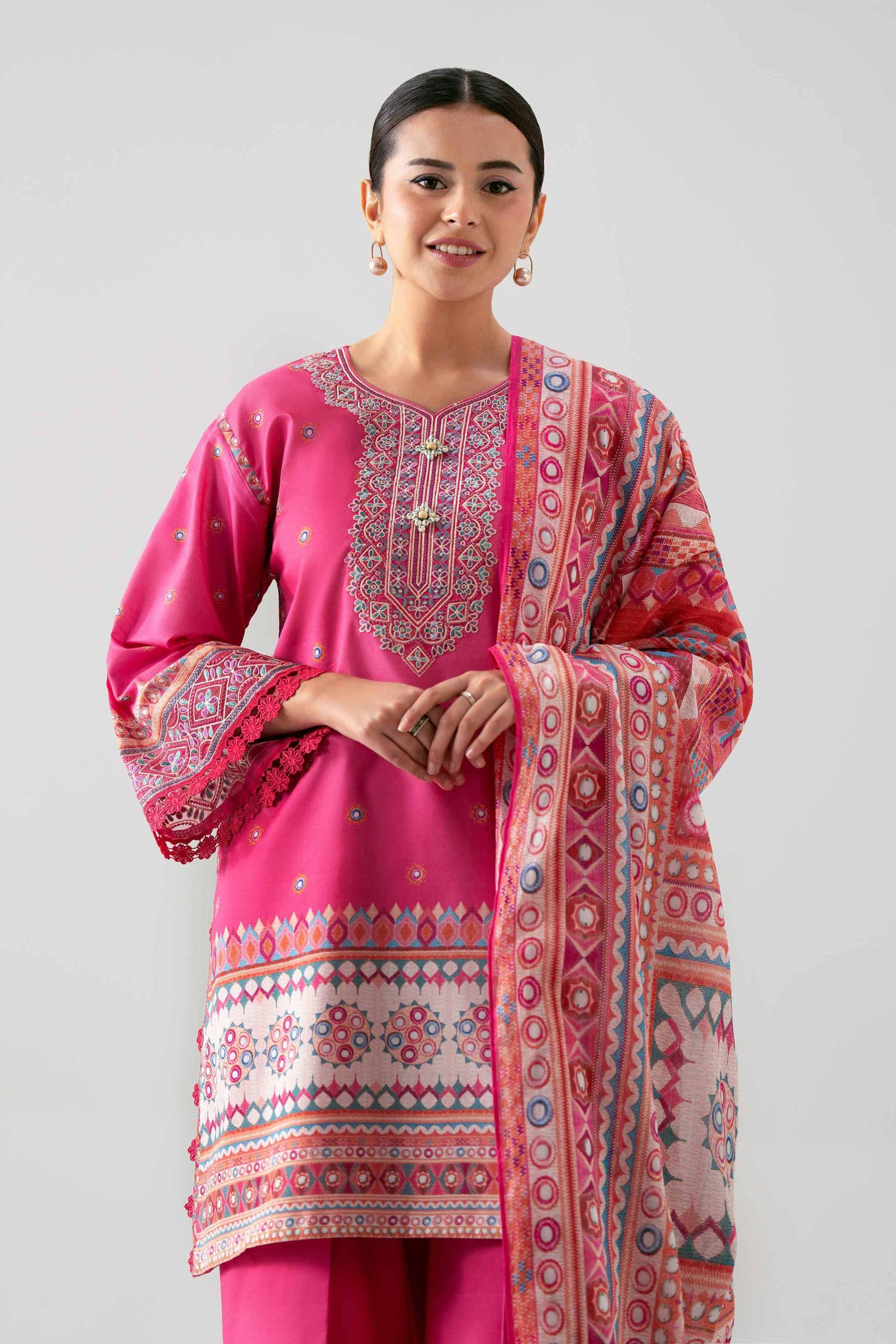 3 Piece - Digital Printed Embroidered Suit - 42601103 - Image 4