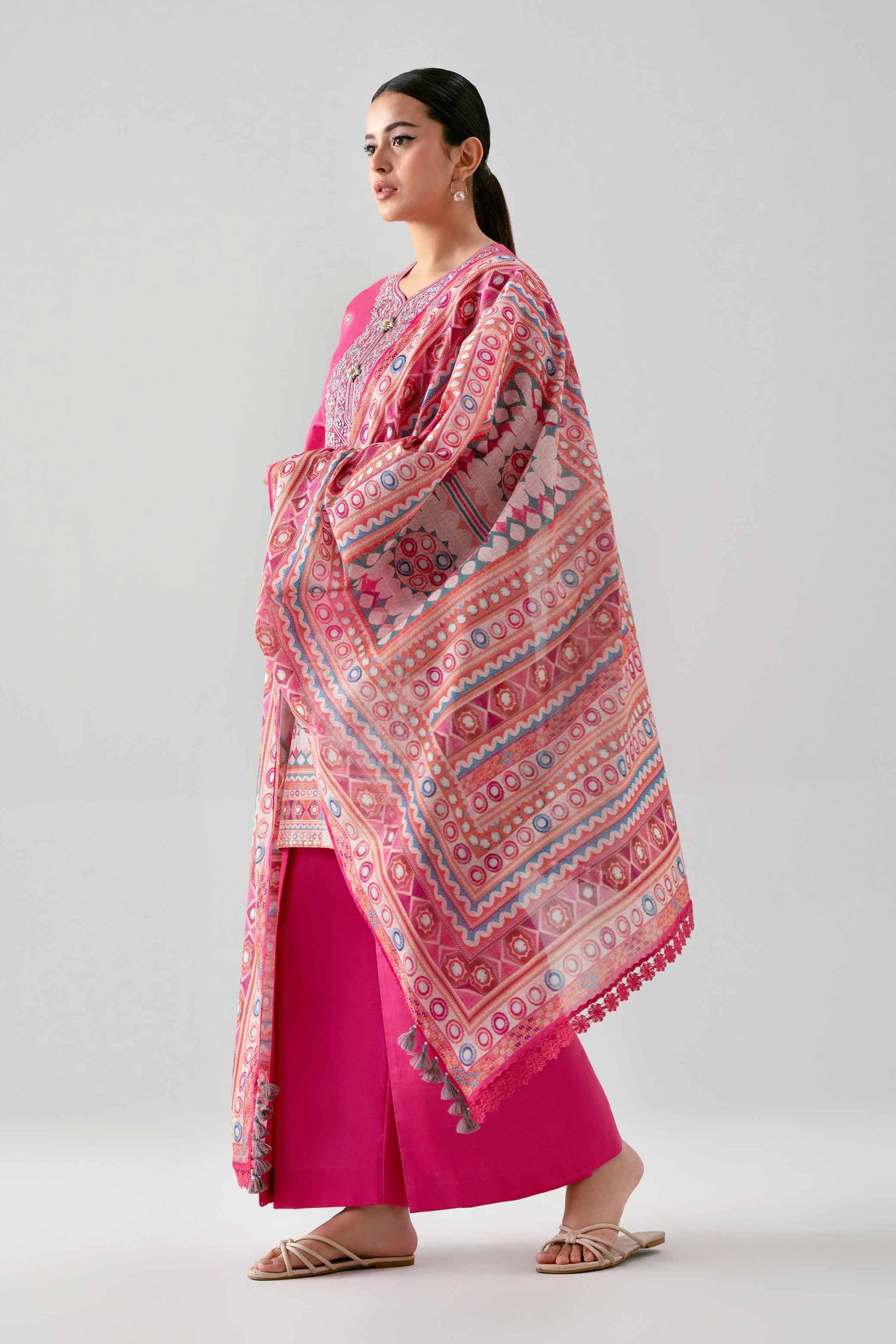 3 Piece - Digital Printed Embroidered Suit - 42601103 - Image 5