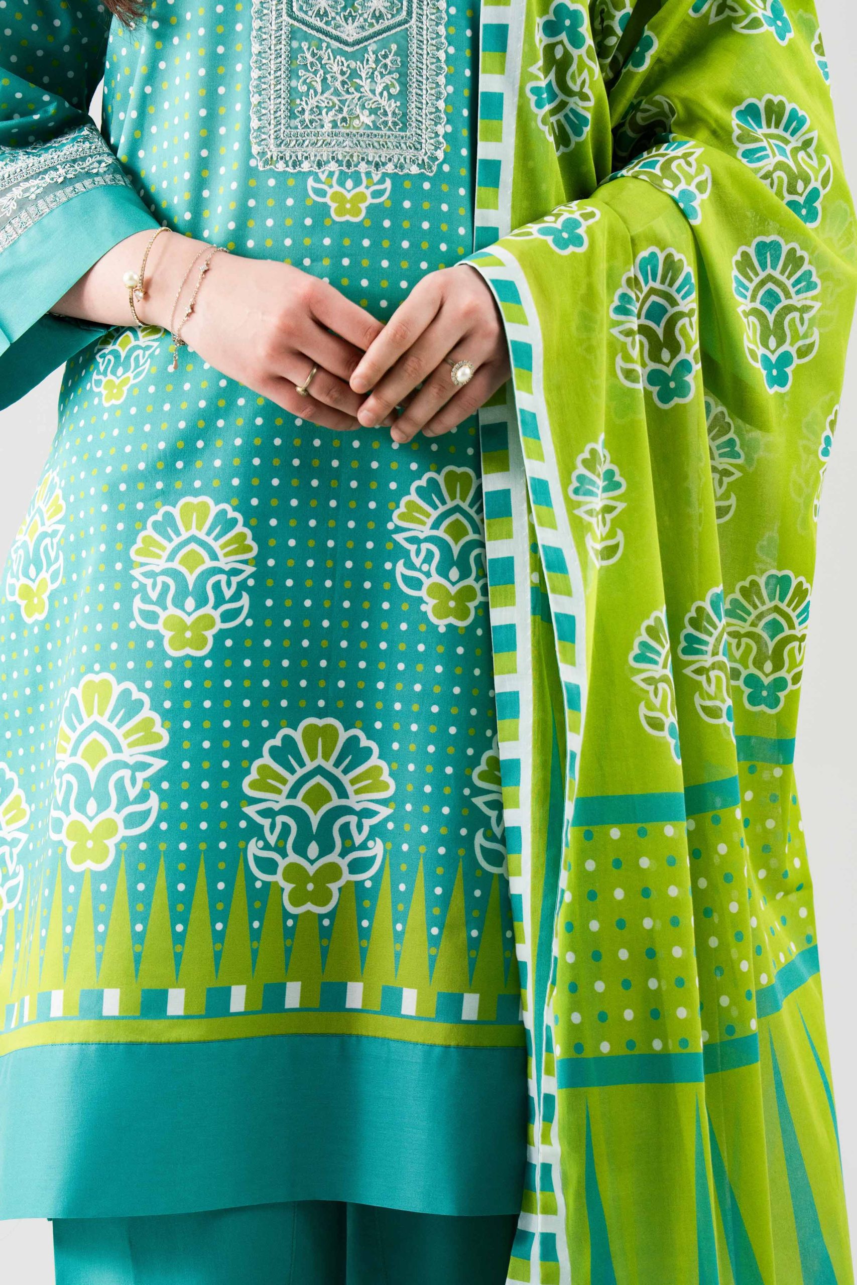 3 Piece - Digital Printed Embroidered Suit - 42601105 - Image 5