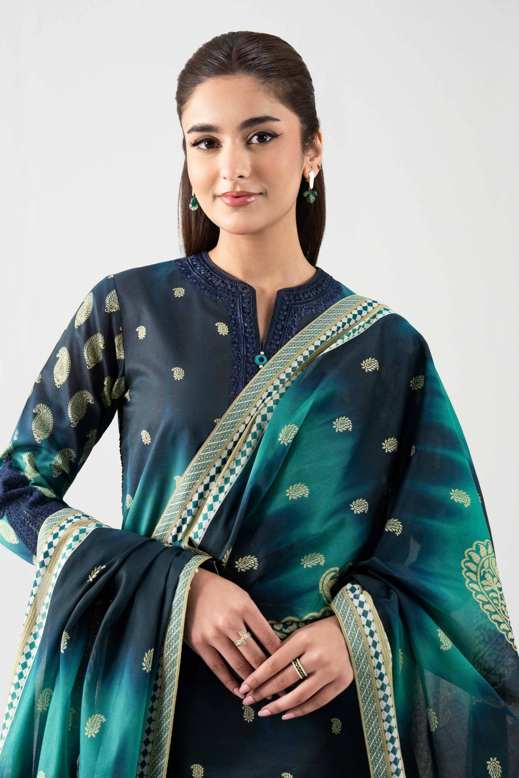 3 Piece - Digital Printed Embroidered Suit - 42601108 - Image 5