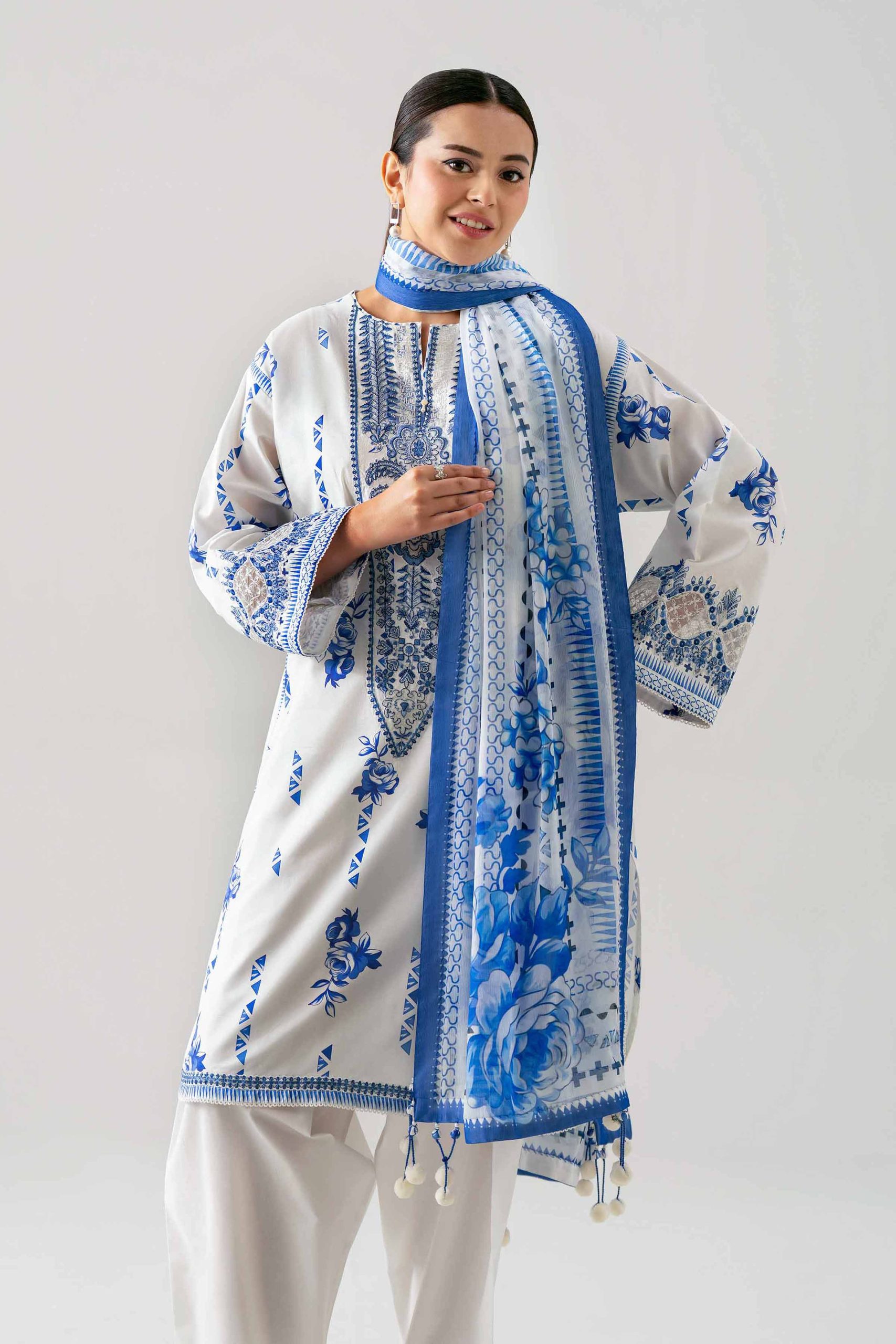 3 Piece - Digital Printed Embroidered Suit - 42601148 - Image 2