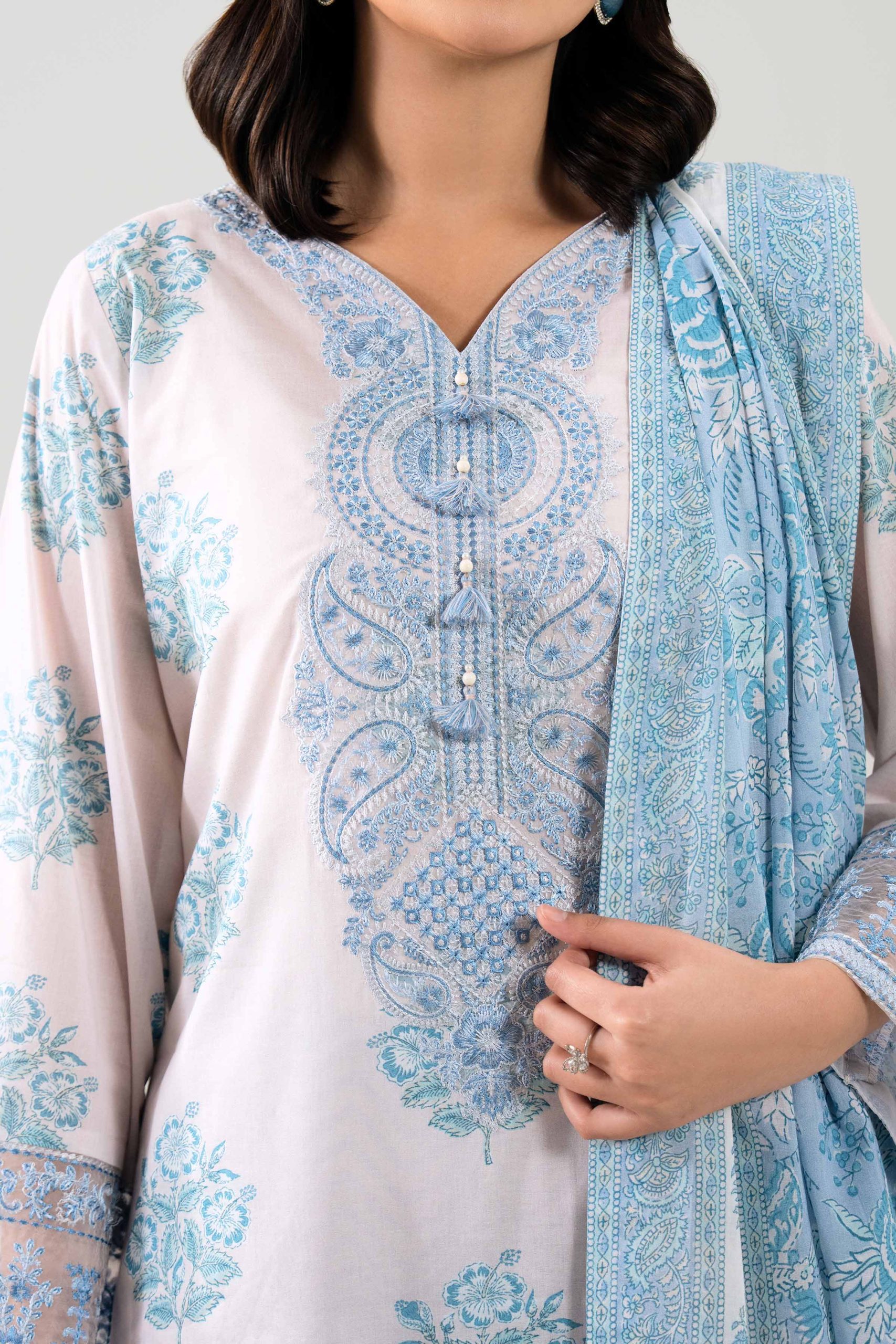 3 Piece - Printed Embroidered Suit - 42601164 - Image 4