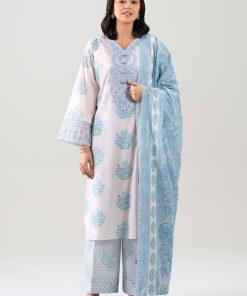 3 Piece - Printed Embroidered Suit - 42601164