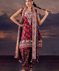3 Piece - Printed Embroidered Suit - 42601165