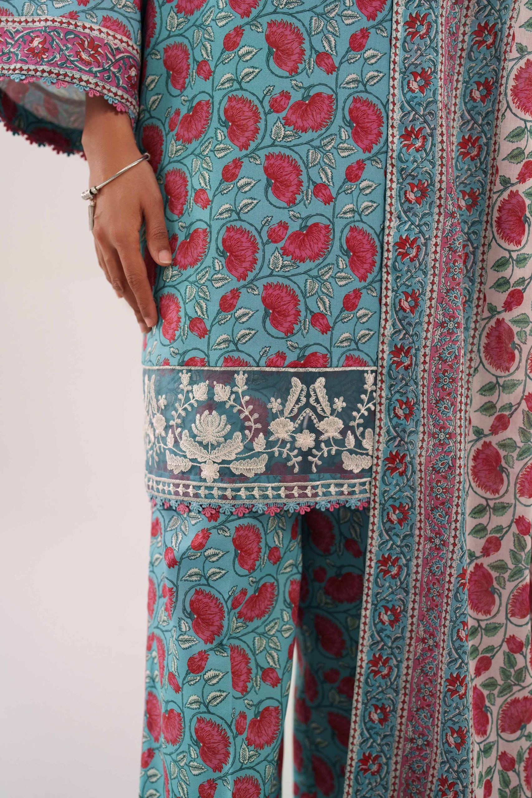 3 Piece - Printed Embroidered Suit - 42601168 - Image 5