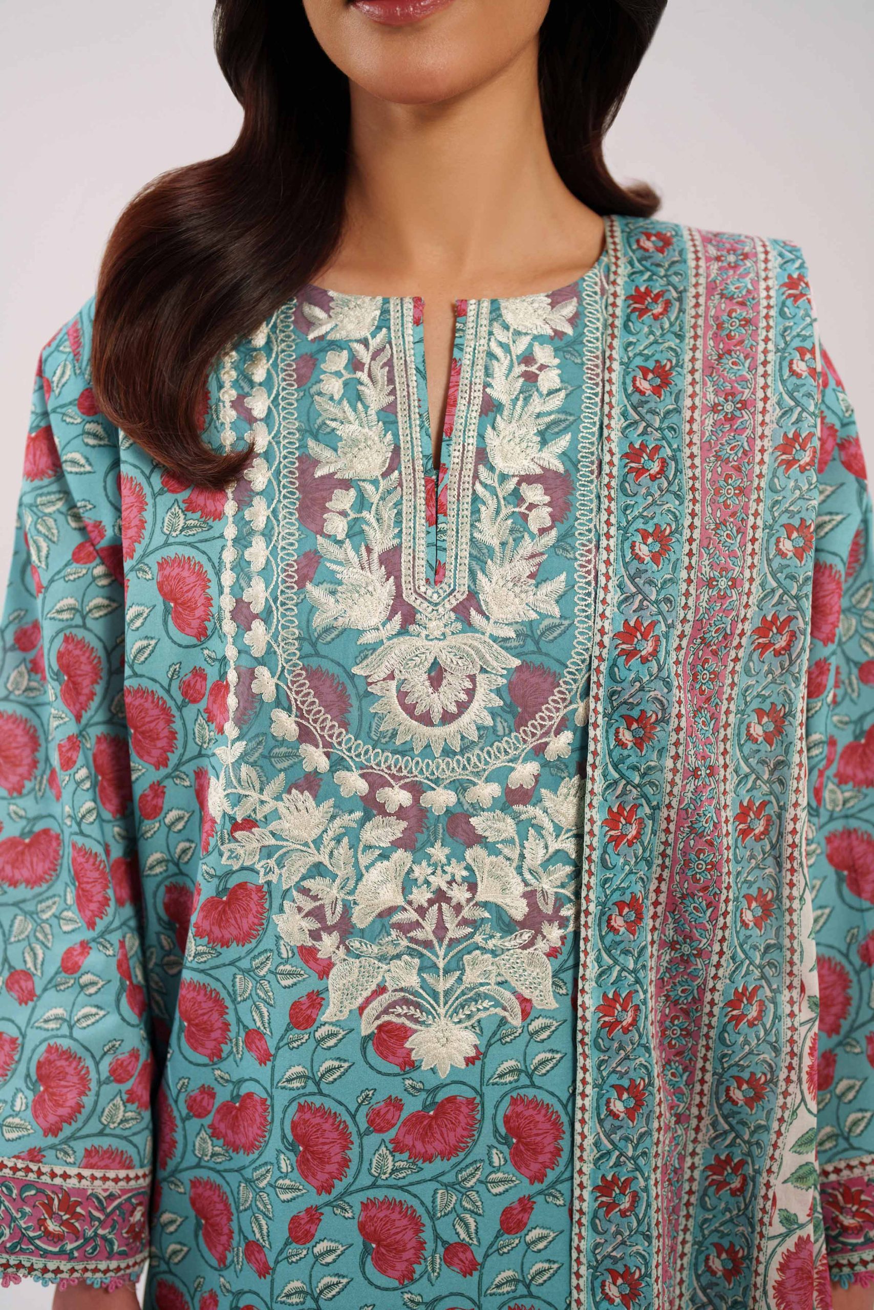3 Piece - Printed Embroidered Suit - 42601168 - Image 4