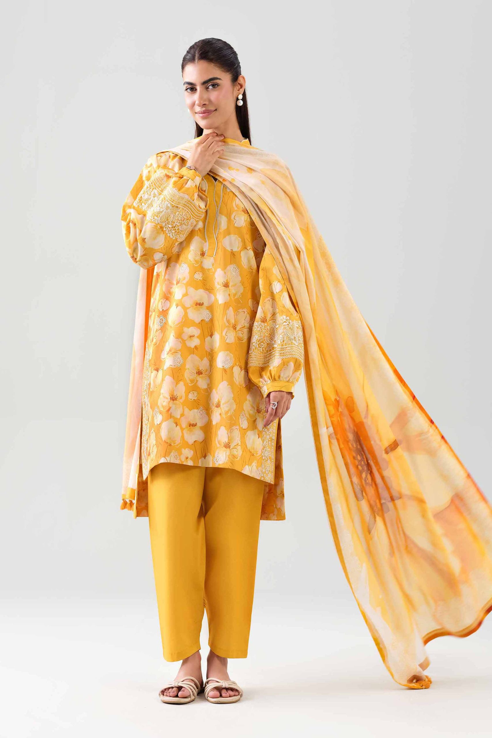 3 Piece - Digital Printed Embroidered Suit - 42601200 - Image 4