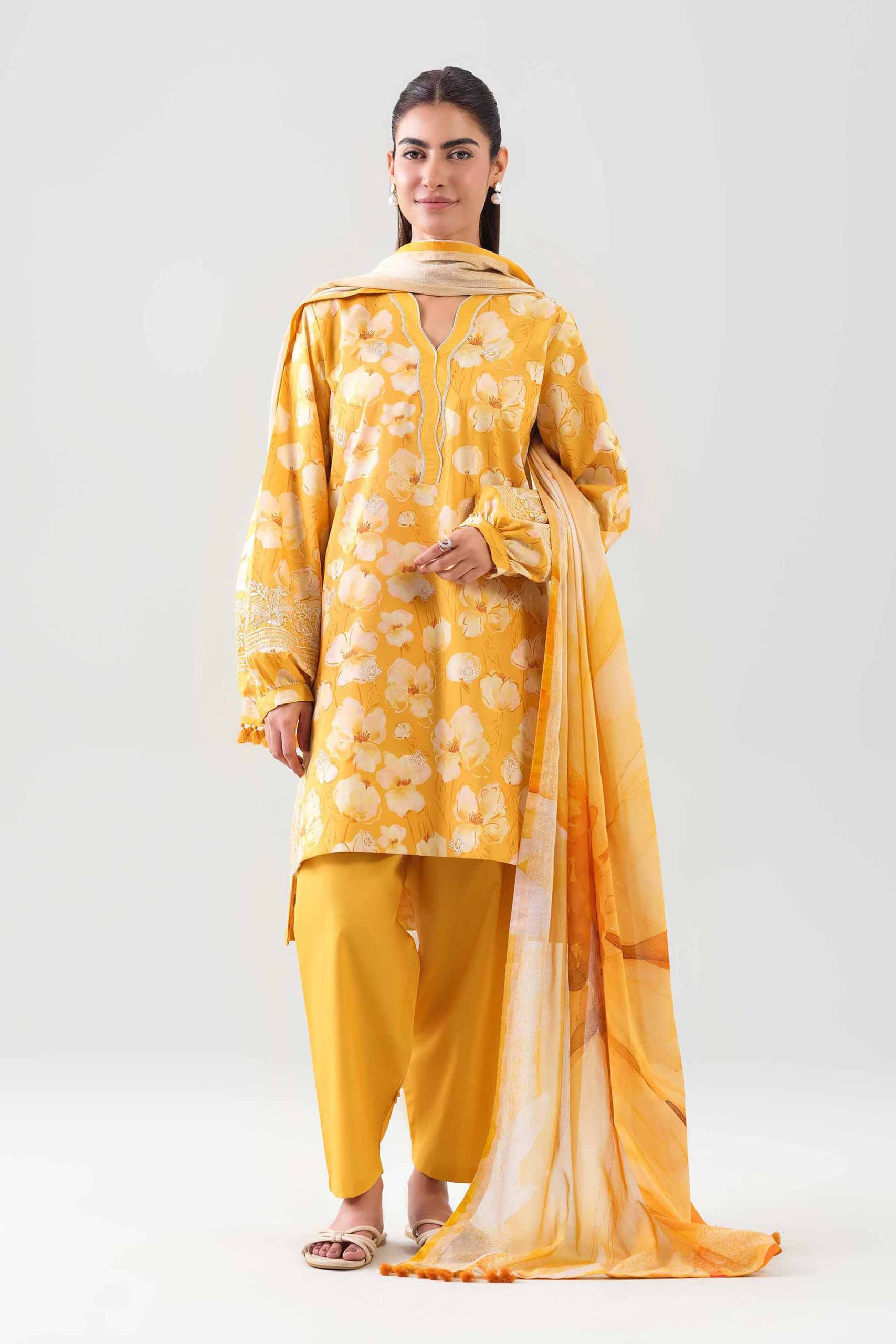 3 Piece - Digital Printed Embroidered Suit - 42601200