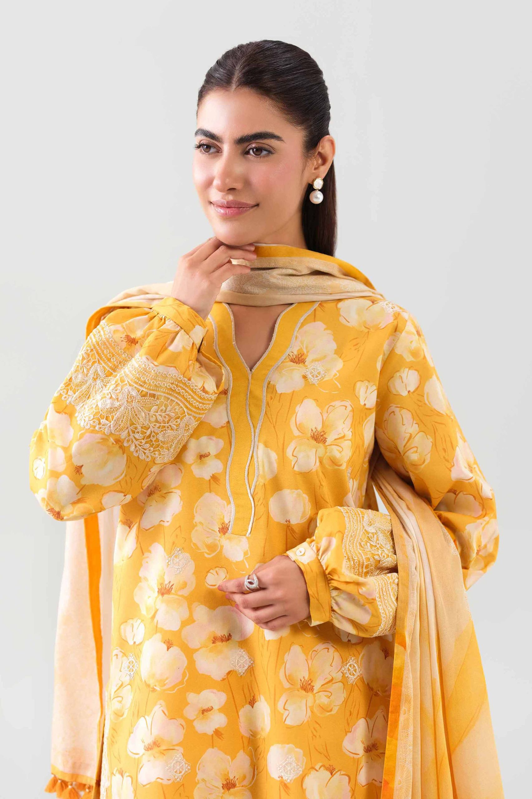 3 Piece - Digital Printed Embroidered Suit - 42601200 - Image 2