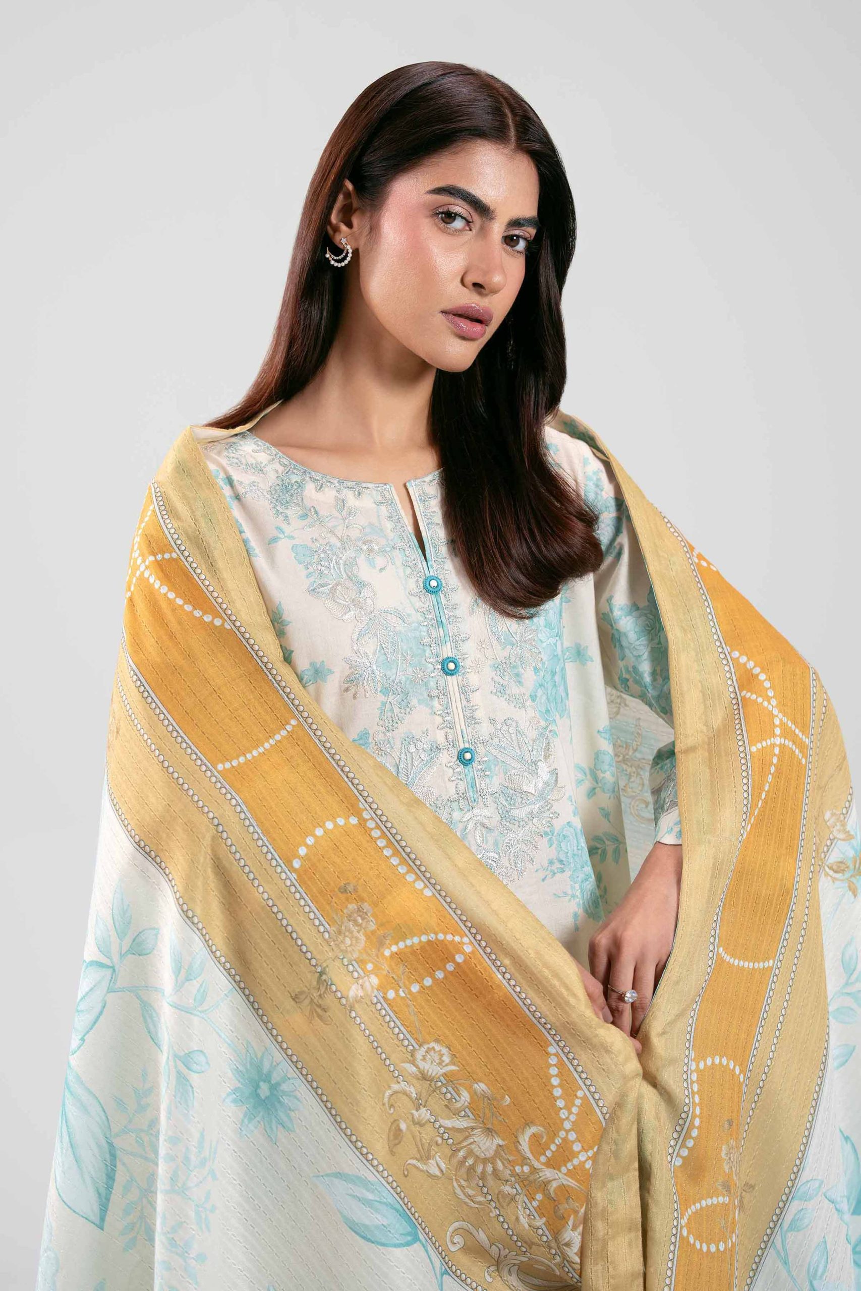 3 Piece - Digital Printed Embroidered Suit - 42601206 - Image 2