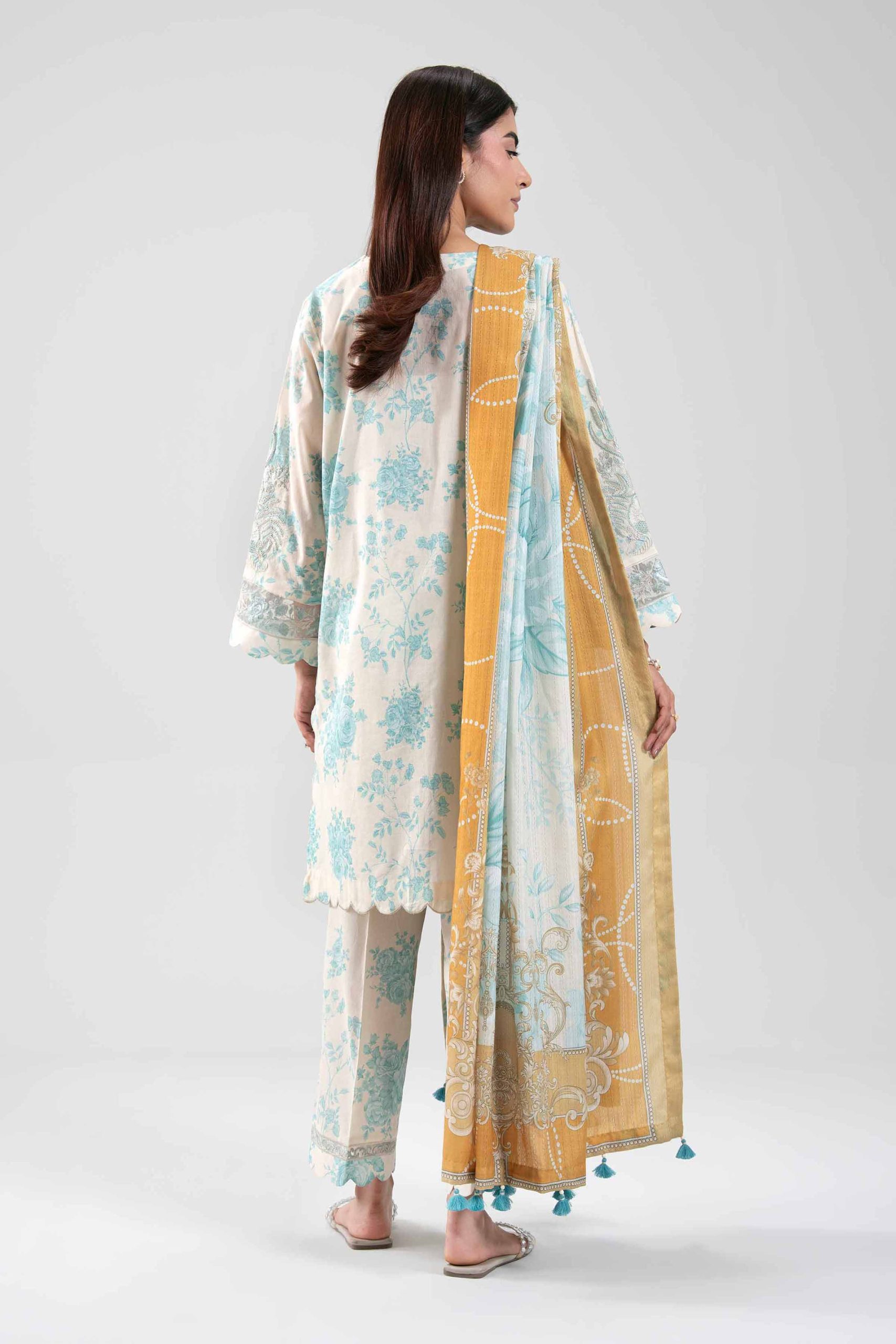 3 Piece - Digital Printed Embroidered Suit - 42601206 - Image 3