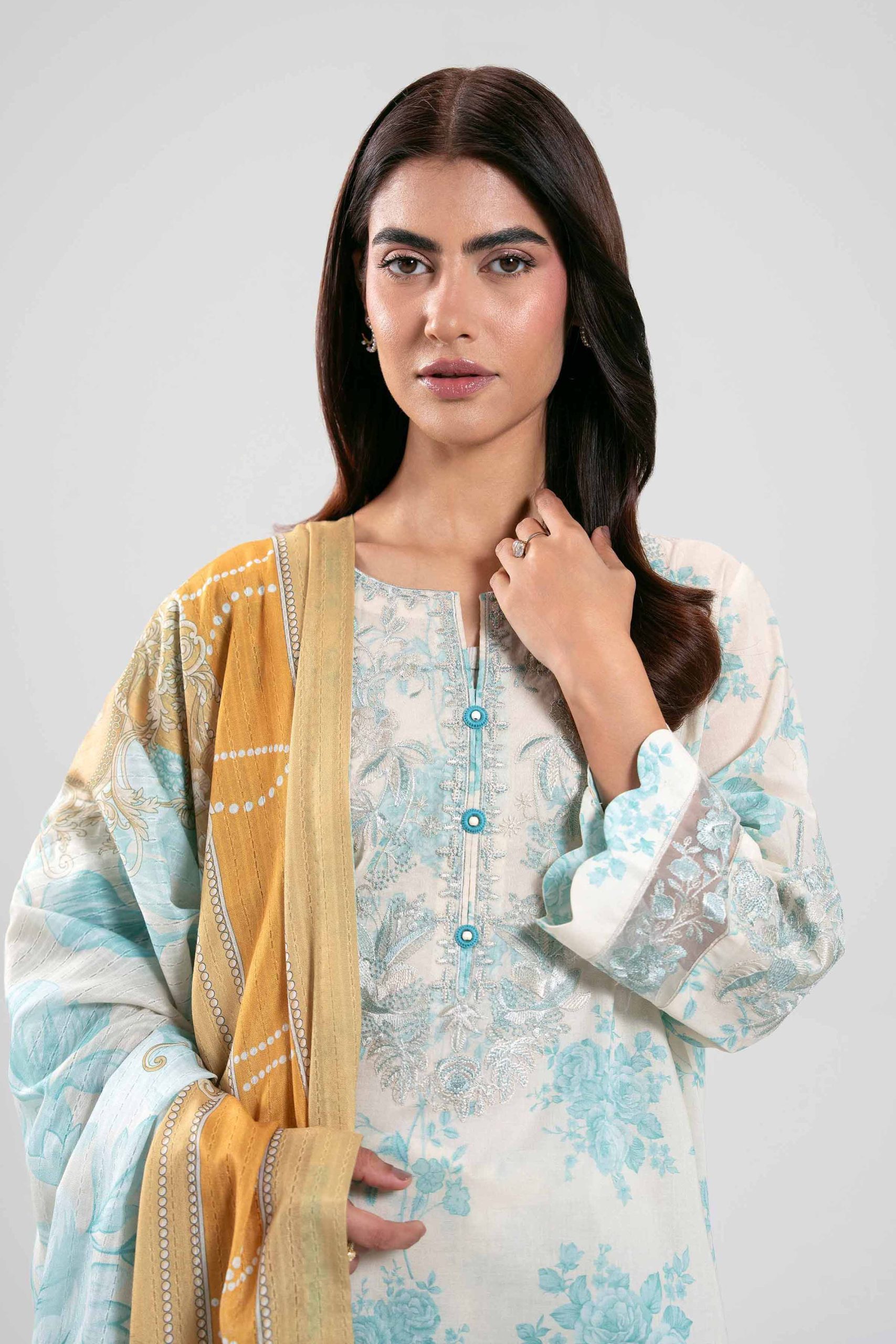 3 Piece - Digital Printed Embroidered Suit - 42601206 - Image 4