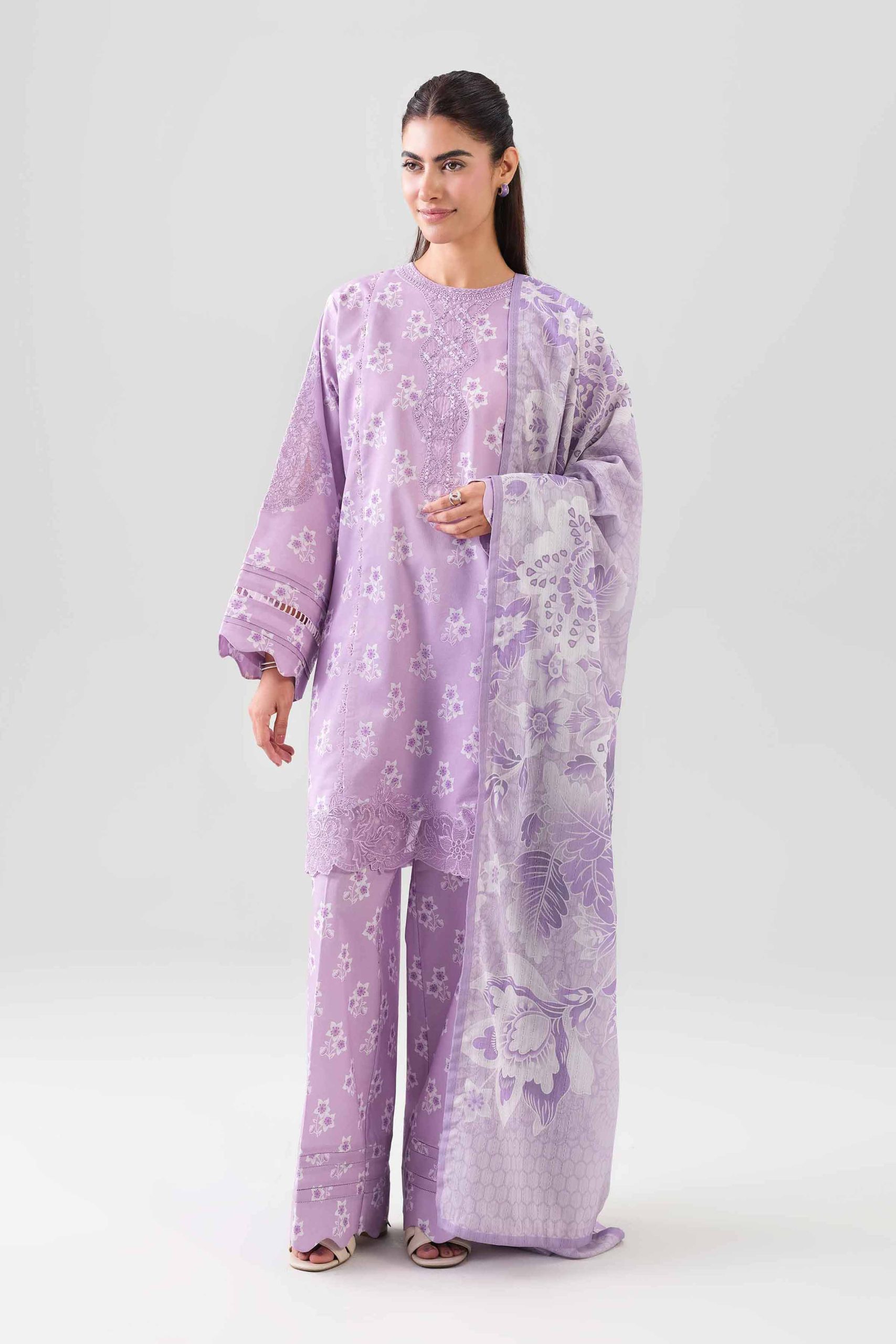 3 Piece - Digital Printed Embroidered Suit - 42601207 - Image 4