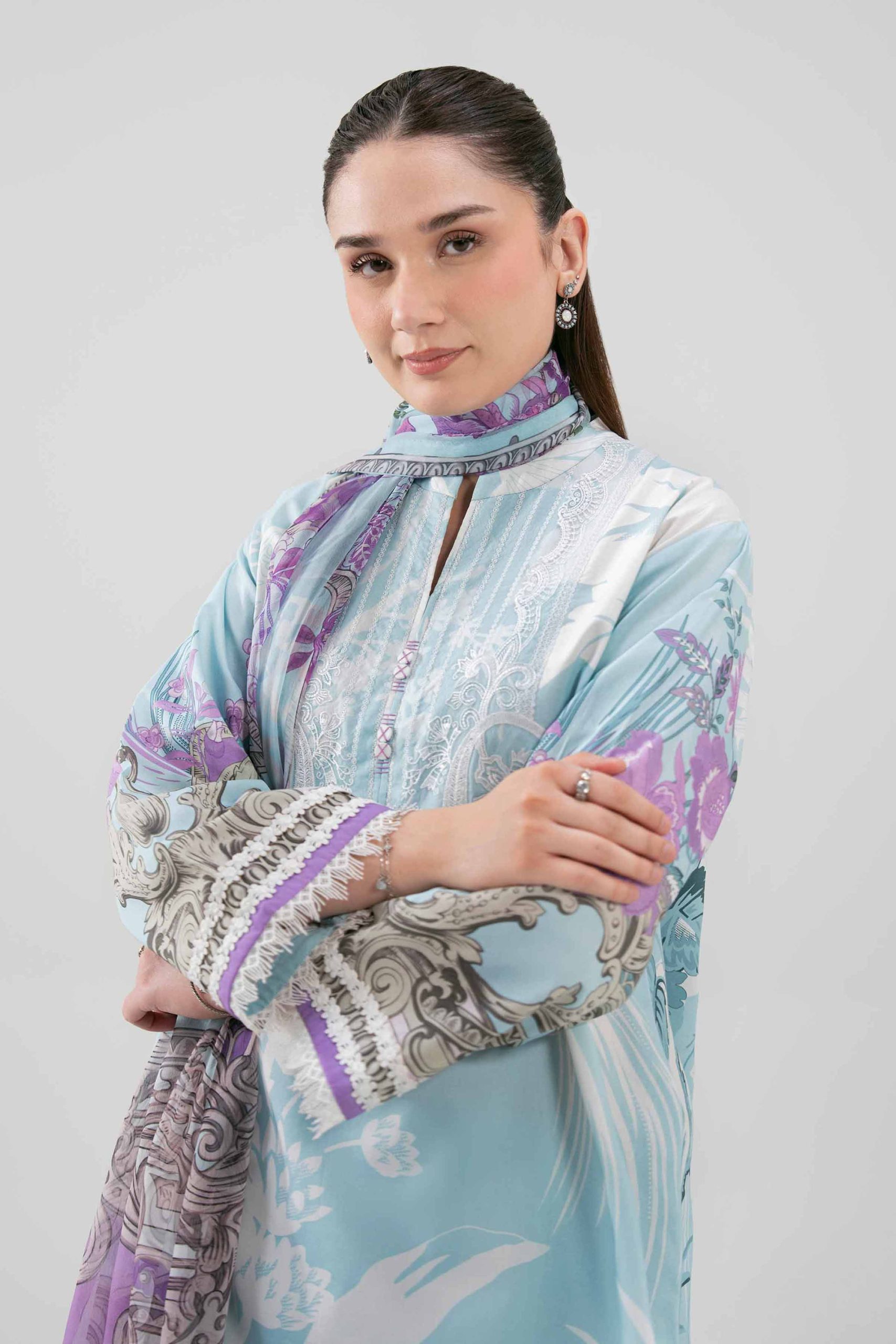 3 Piece - Digital Printed Embroidered Suit - 42601211 - Image 4