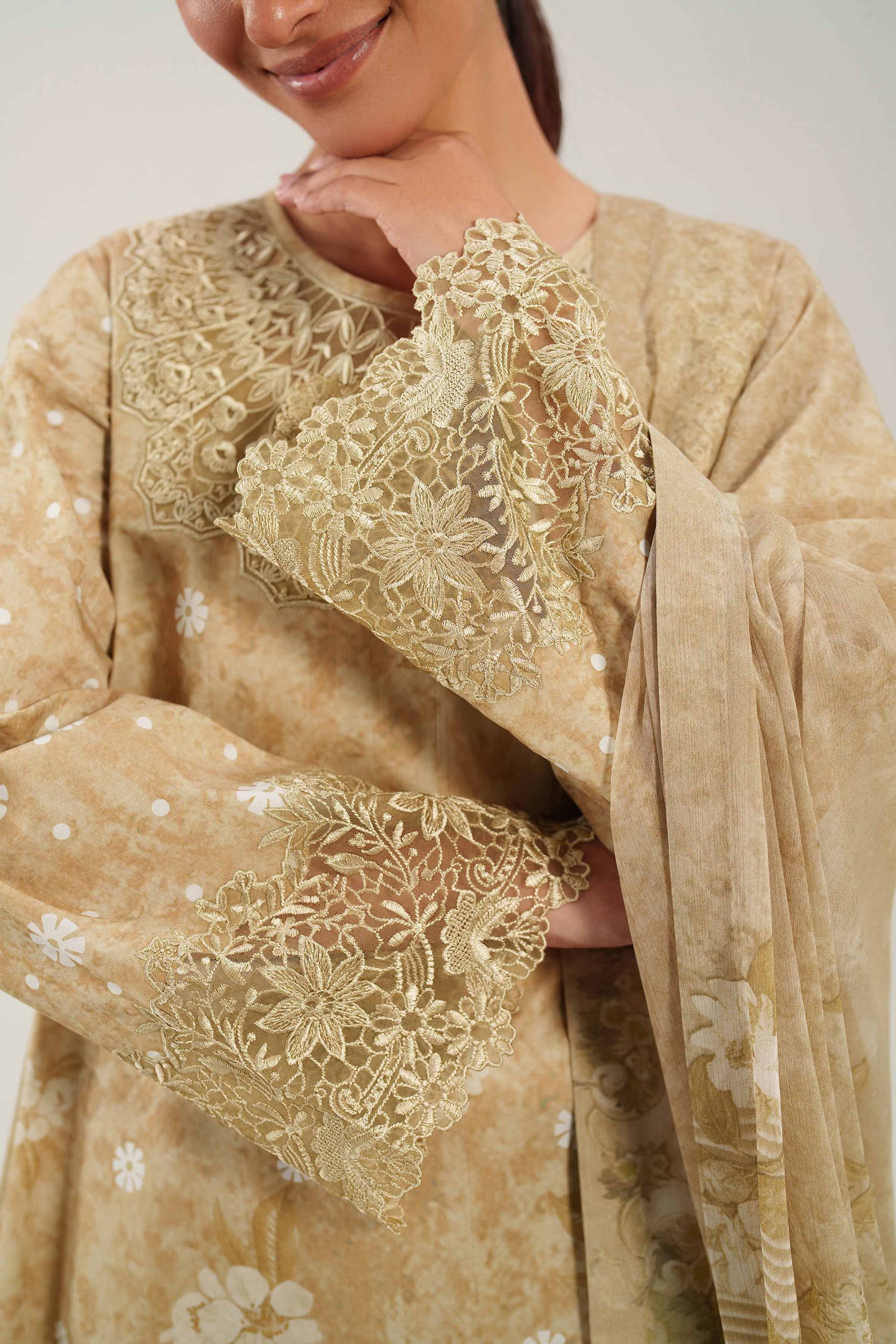 3 Piece - Digital Printed Embroidered Suit - 42601215 - Image 4