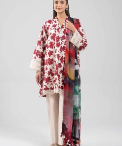 3 Piece - Digital Printed Embroidered Suit - 42601219