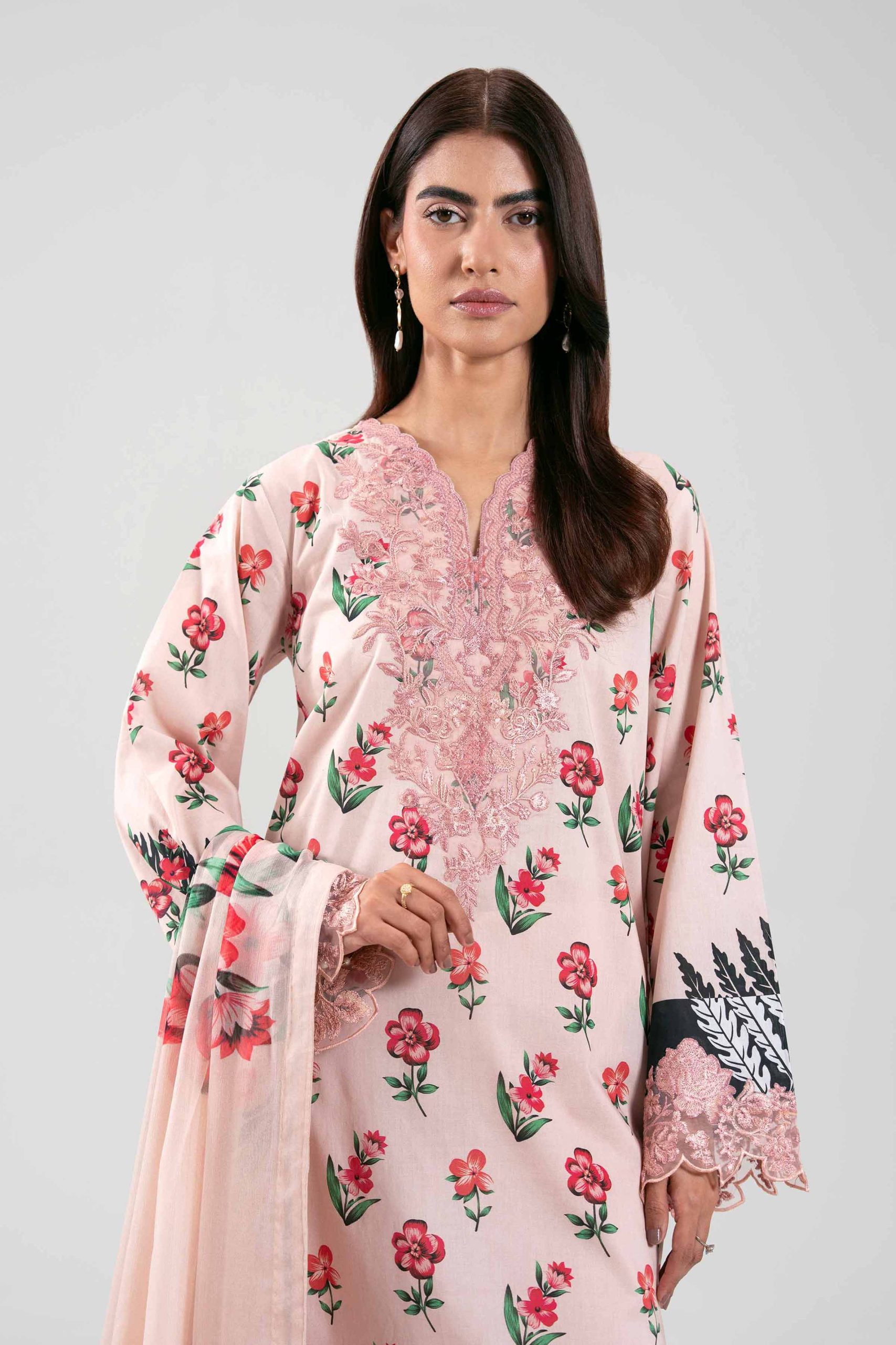 3 Piece - Digital Printed Embroidered Suit - 42601220 - Image 4