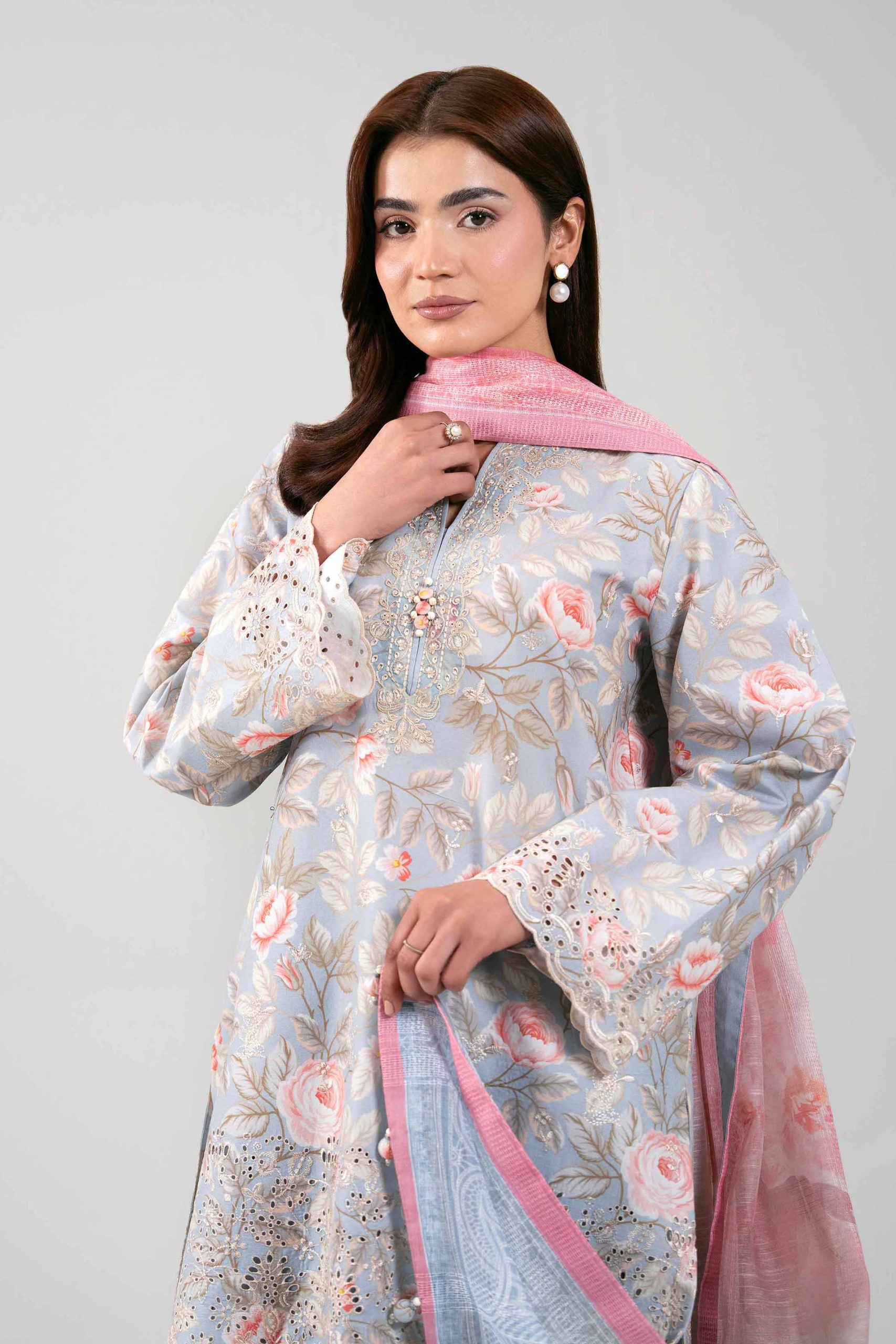 3 Piece - Digital Printed Embroidered Suit - 42601236 - Image 2