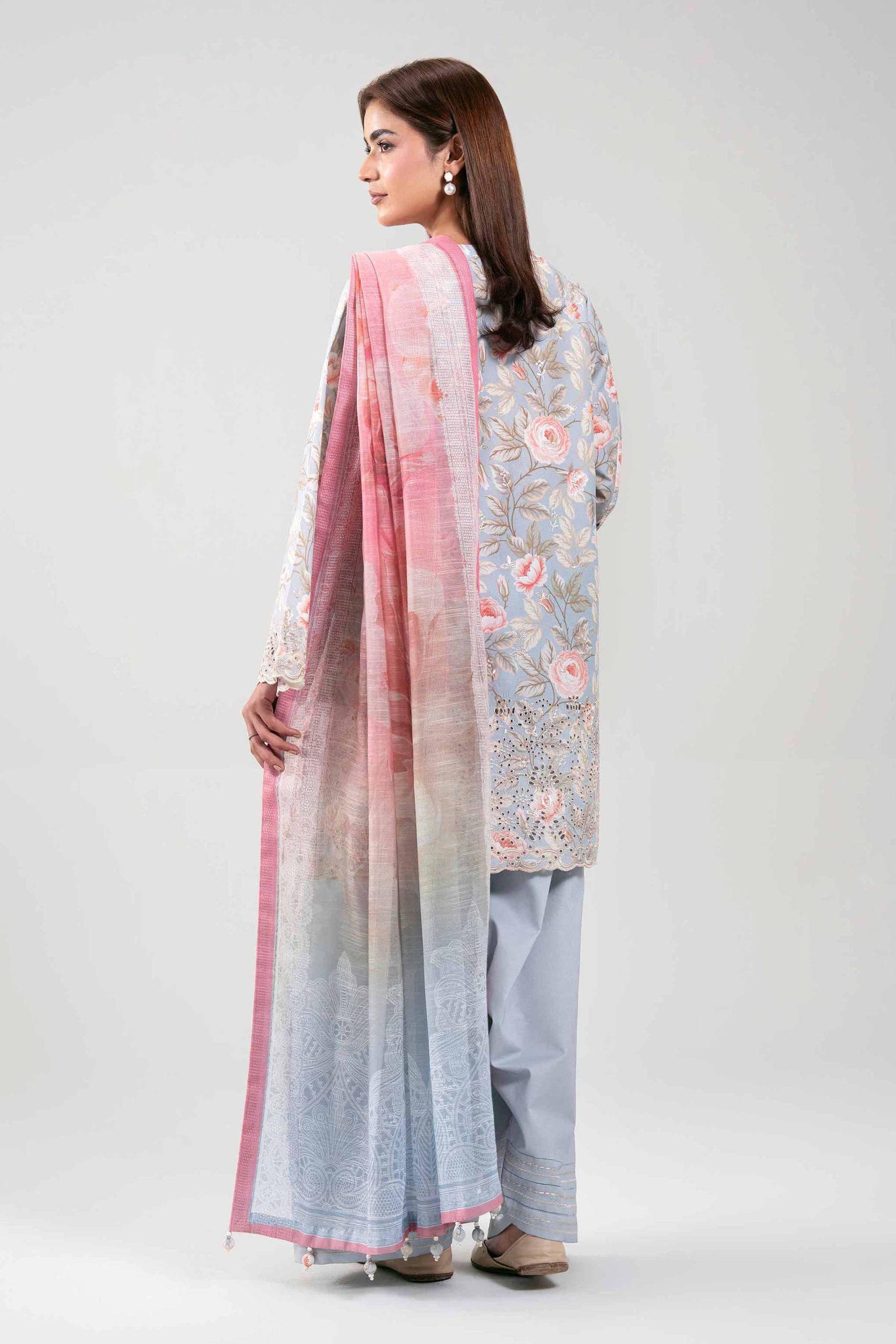 3 Piece - Digital Printed Embroidered Suit - 42601236 - Image 3