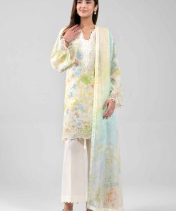 3 Piece - Digital Printed Embroidered Suit - 42601238