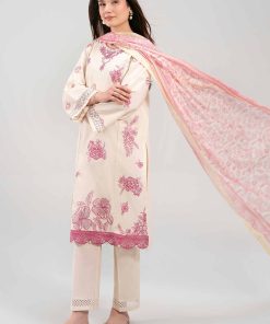 3 Piece - Printed Embroidered Suit - 42601276
