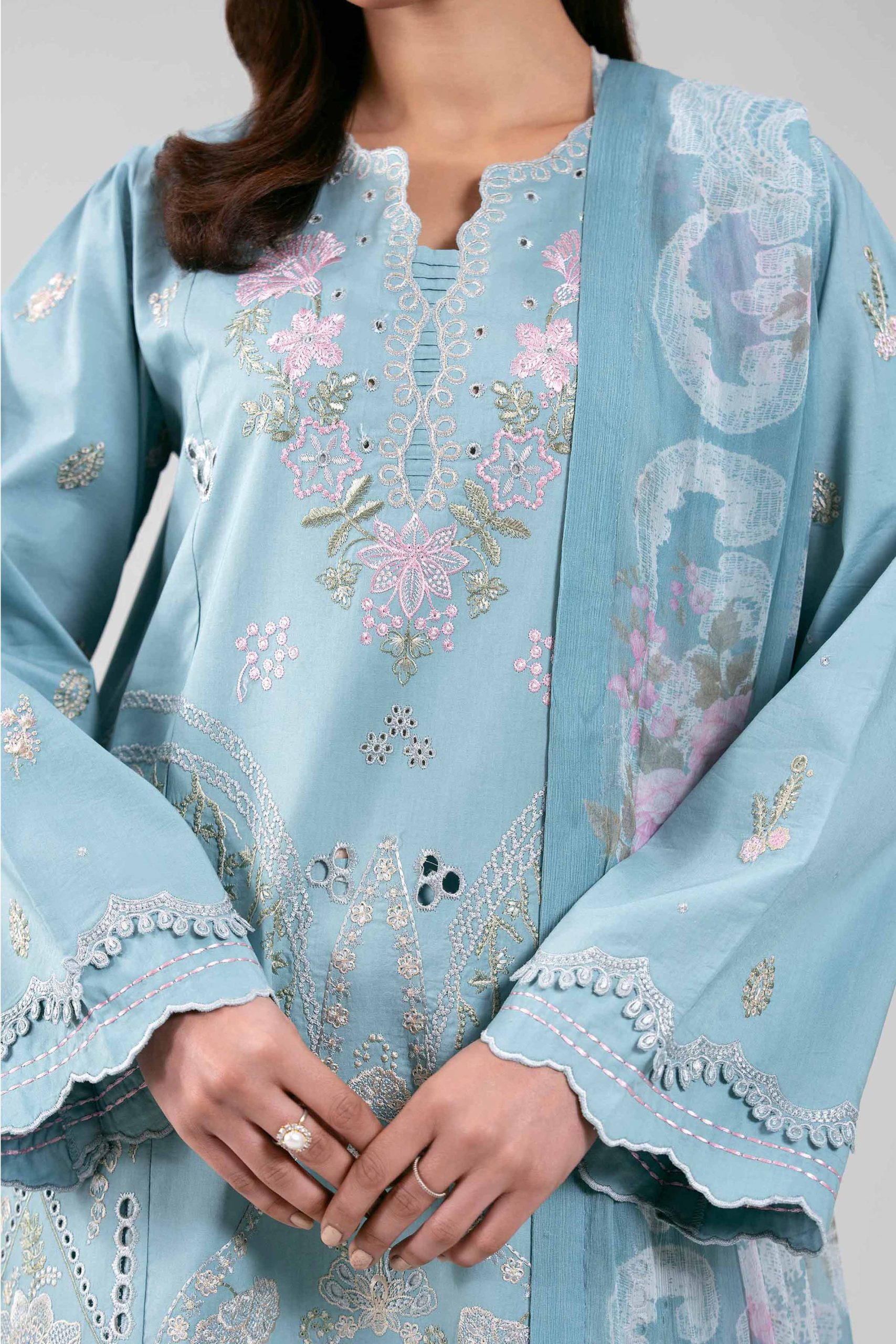 3 Piece - Digital Printed Embroidered Suit - 42601281 - Image 4