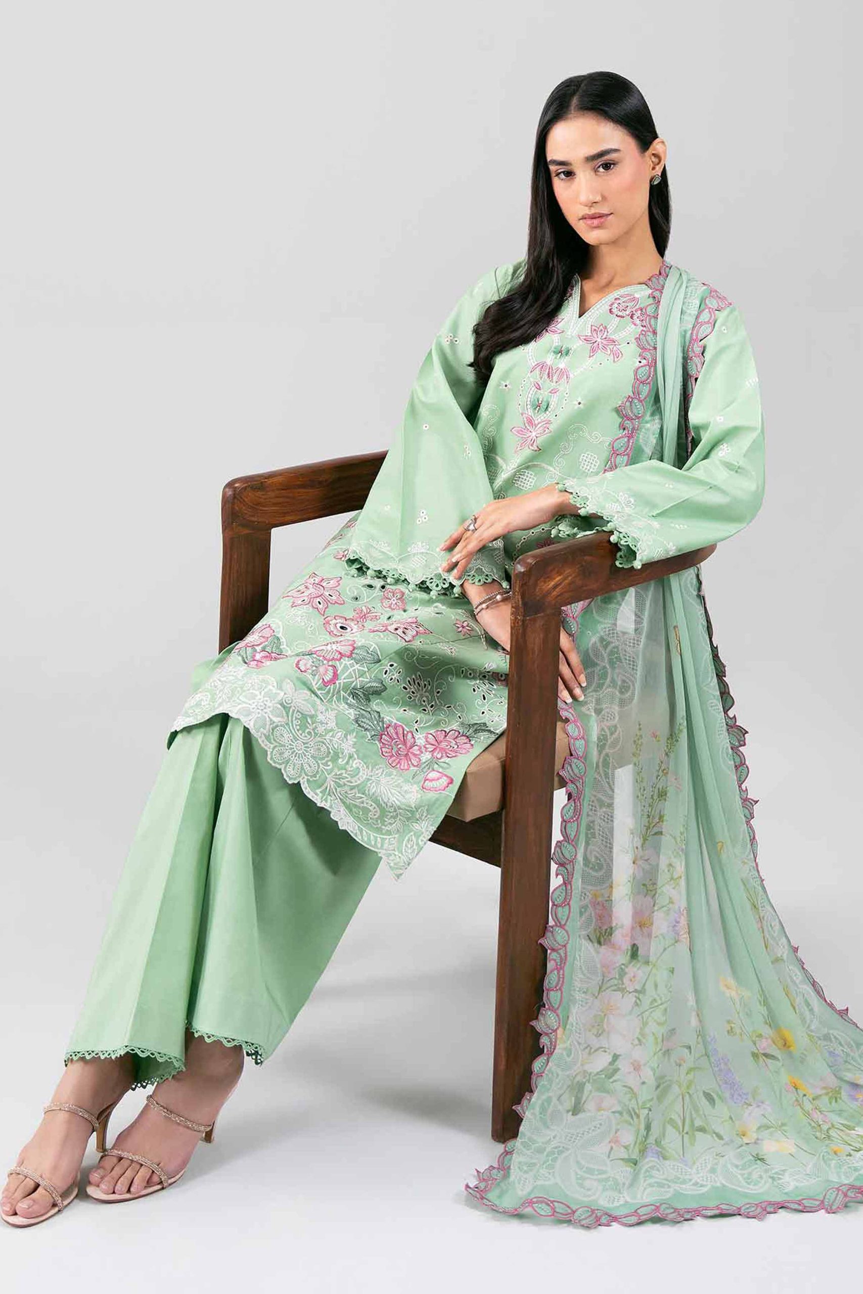 3 Piece - Digital Printed Embroidered Suit - 42601282 - Image 2
