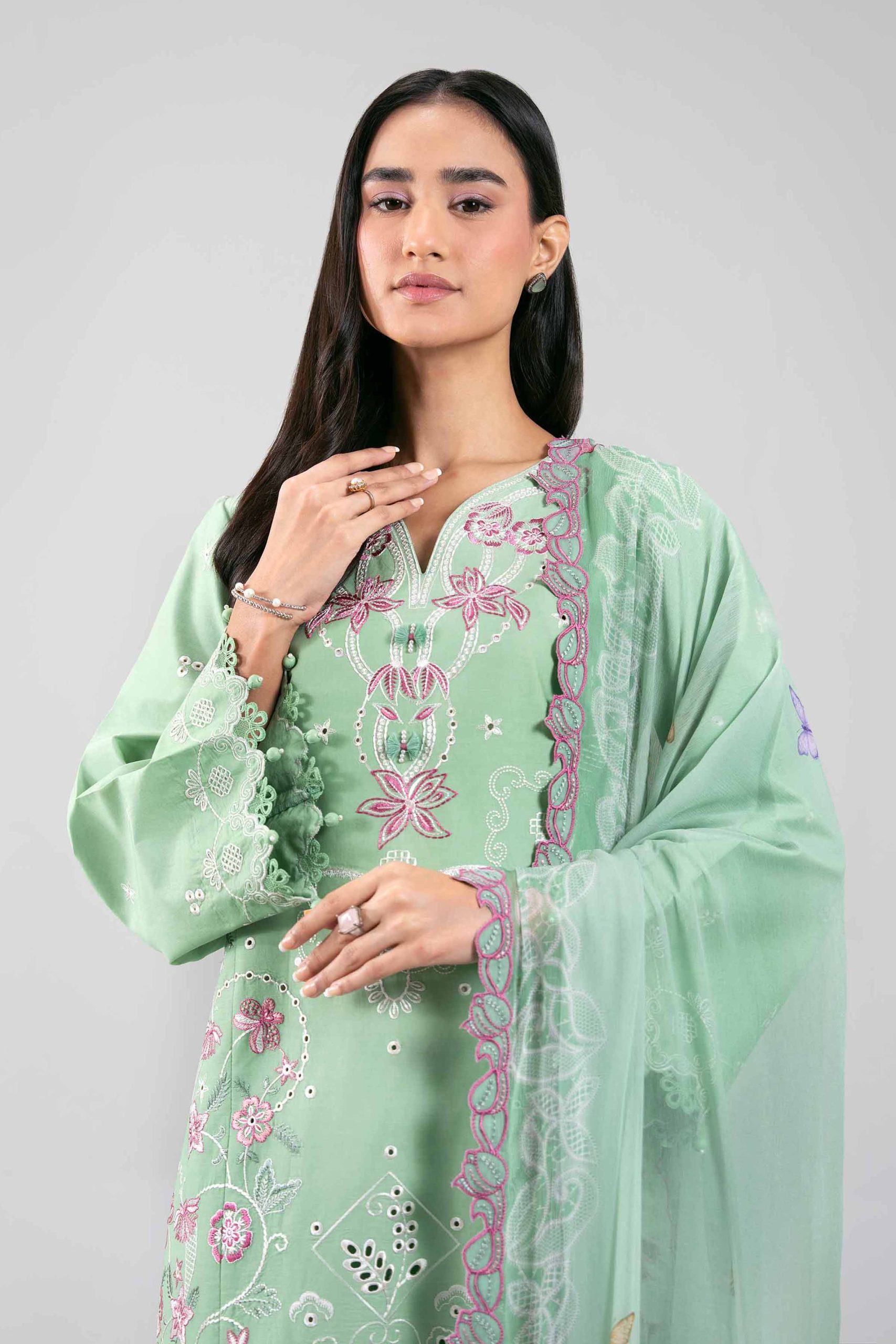 3 Piece - Digital Printed Embroidered Suit - 42601282 - Image 4