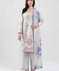 3 Piece - Digital Printed Embroidered Suit - 42601284