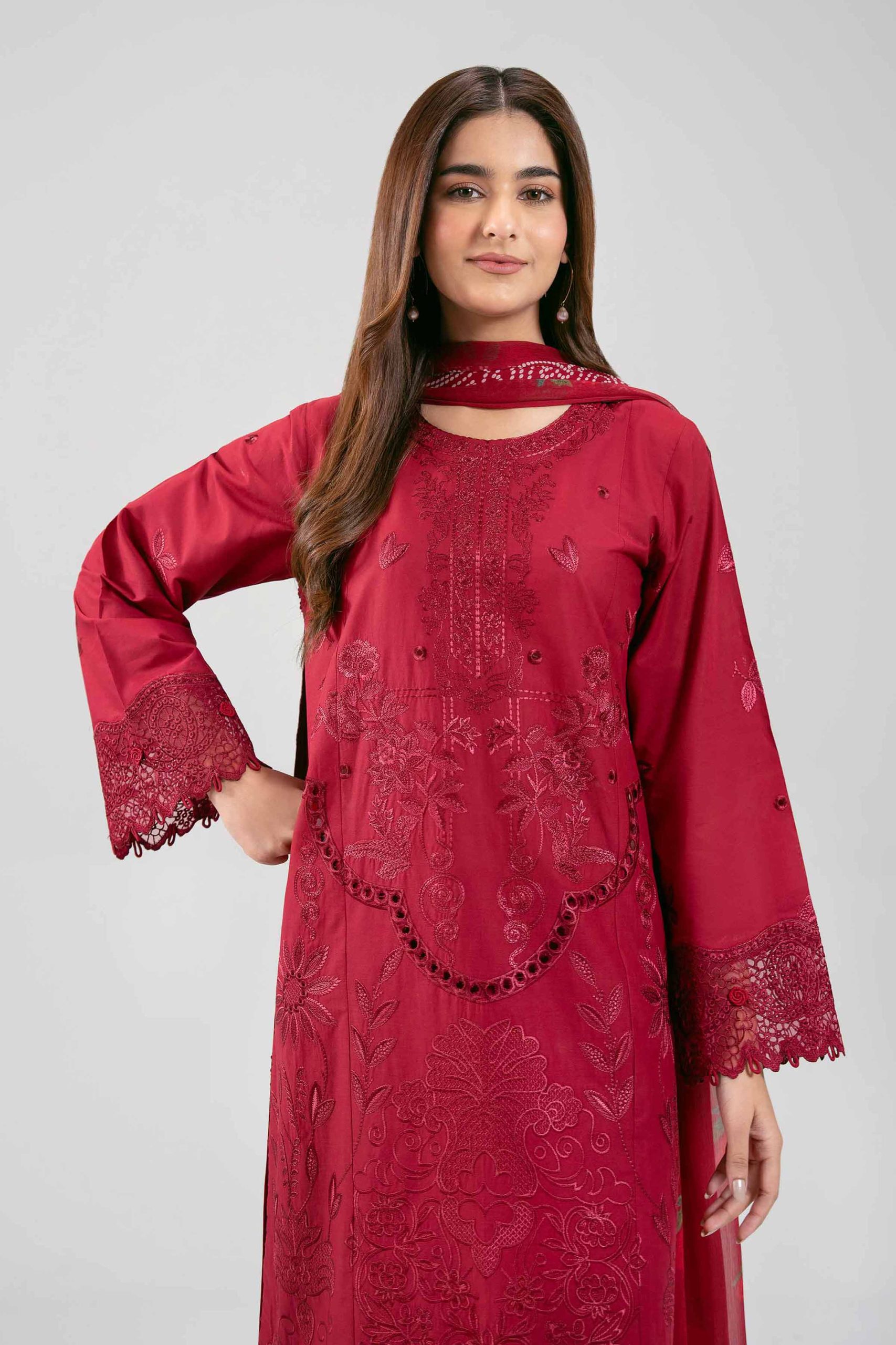 3 Piece - Digital Printed Embroidered Suit - 42601285 - Image 2