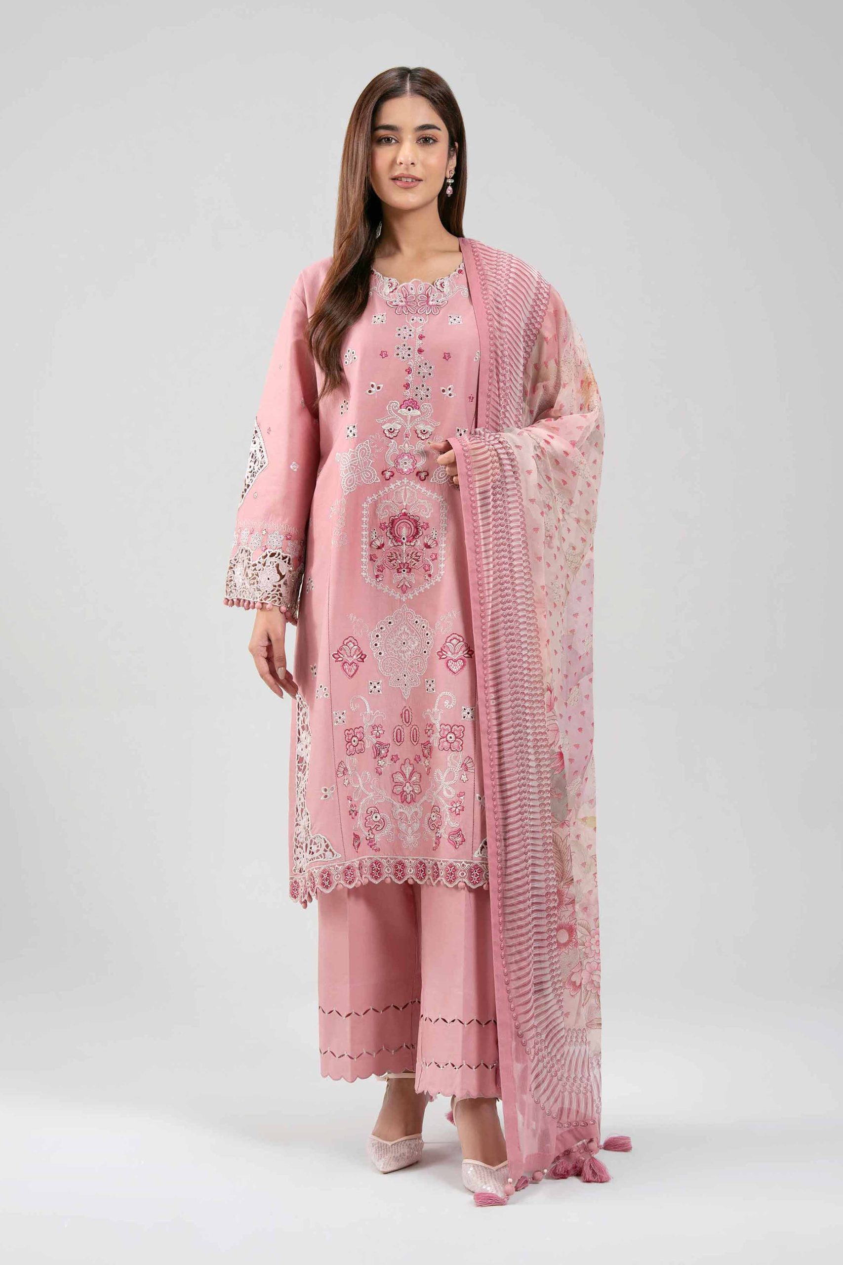3 Piece - Digital Printed Embroidered Suit - 42601288