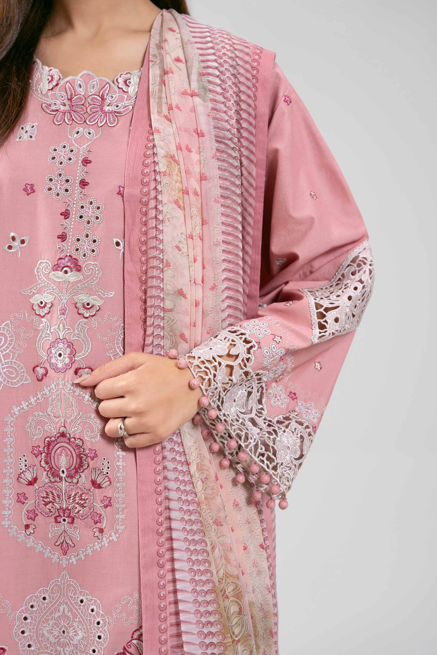 3 Piece - Digital Printed Embroidered Suit - 42601288 - Image 4