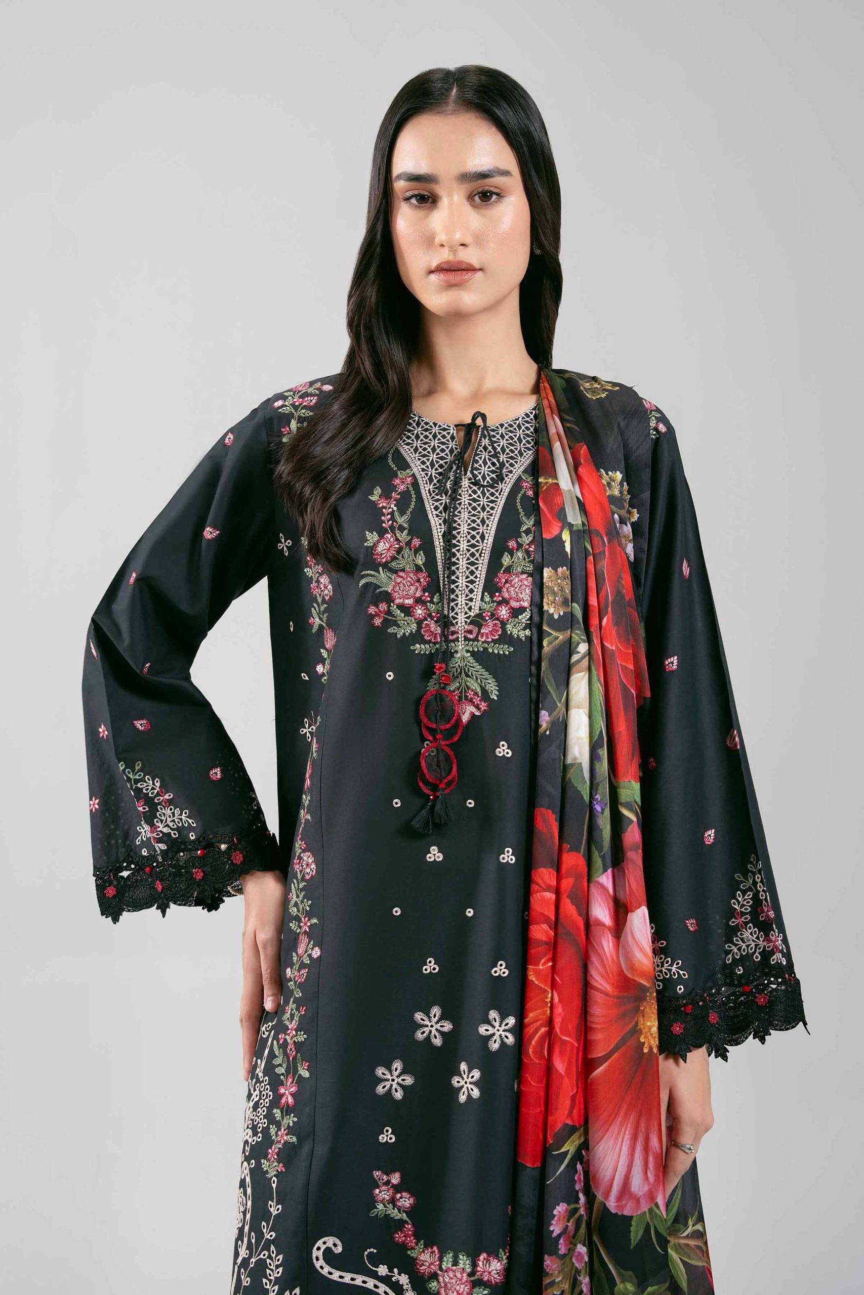 3 Piece - Digital Printed Embroidered Suit - 42601308 - Image 2