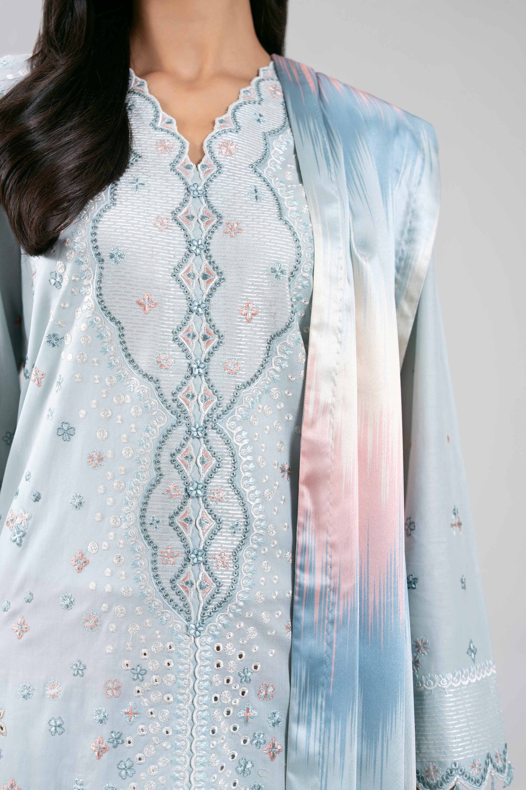 3 Piece - Digital Printed Embroidered Suit - 42601309 - Image 4
