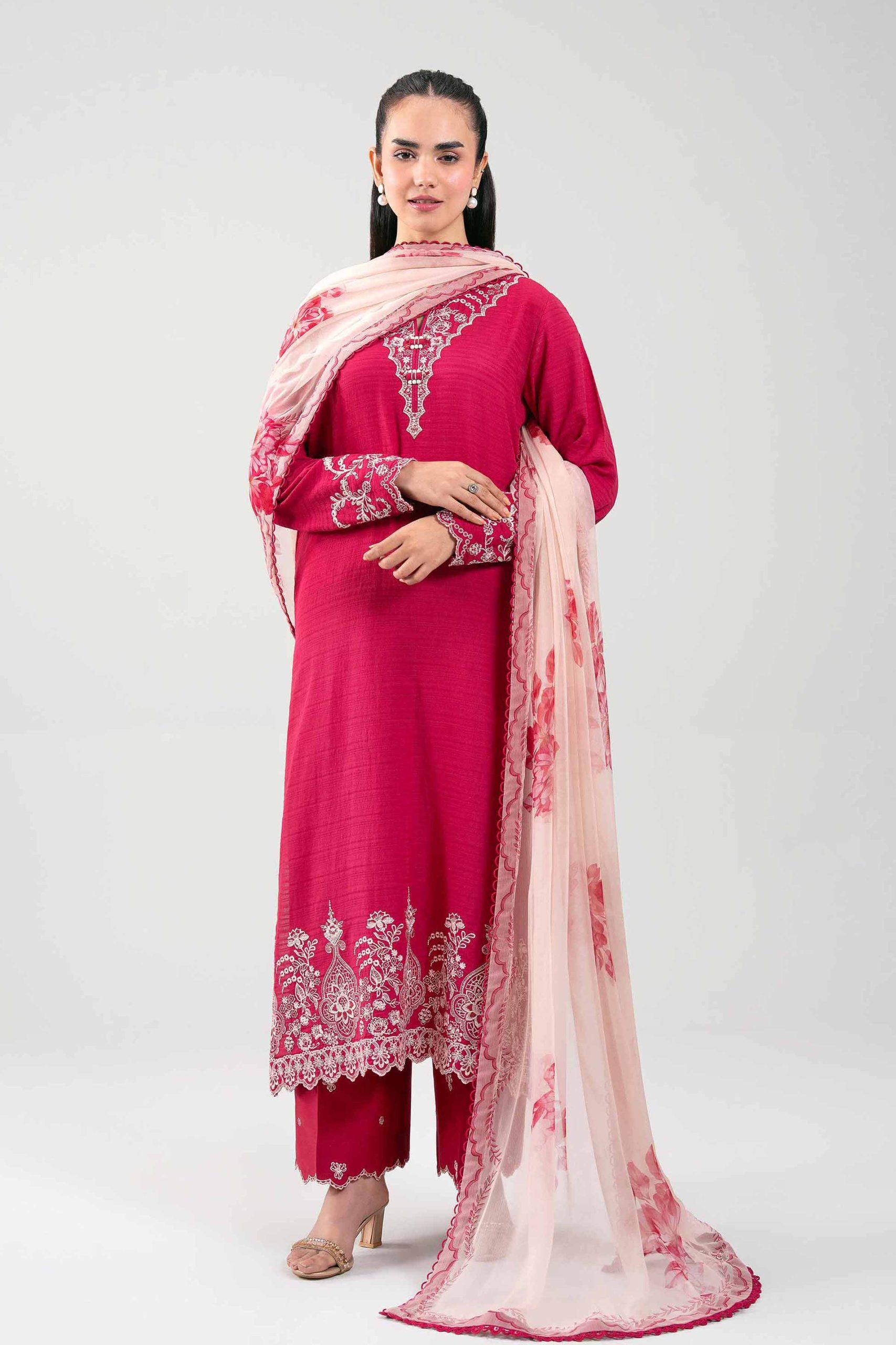 3 Piece - Digital Printed Embroidered Suit - 42601312